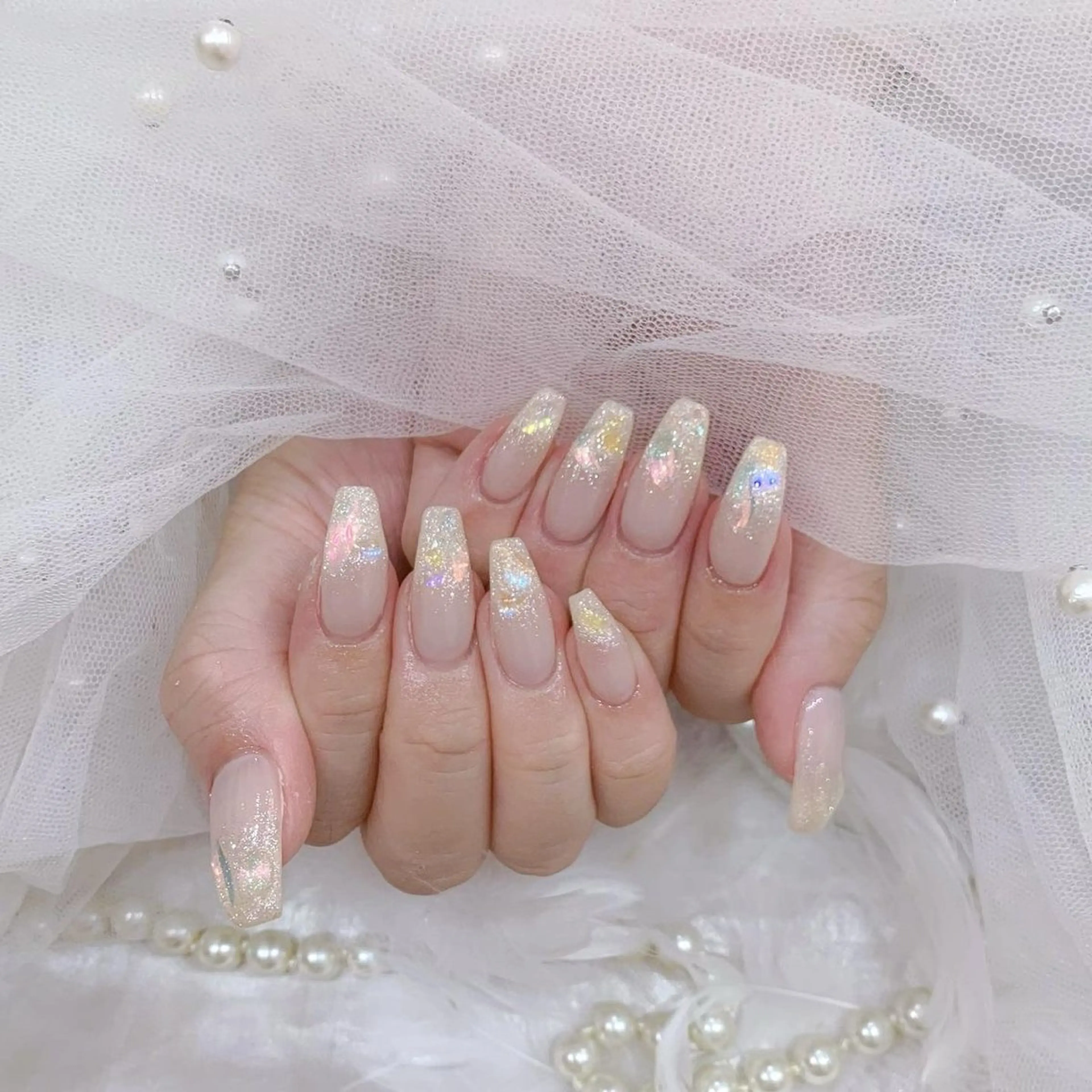 ネイル 長さ出し フレンチネイル グラデーション 卒業式 マグネットネイル Sora nail 長さ出し専門店のネイルデザイン