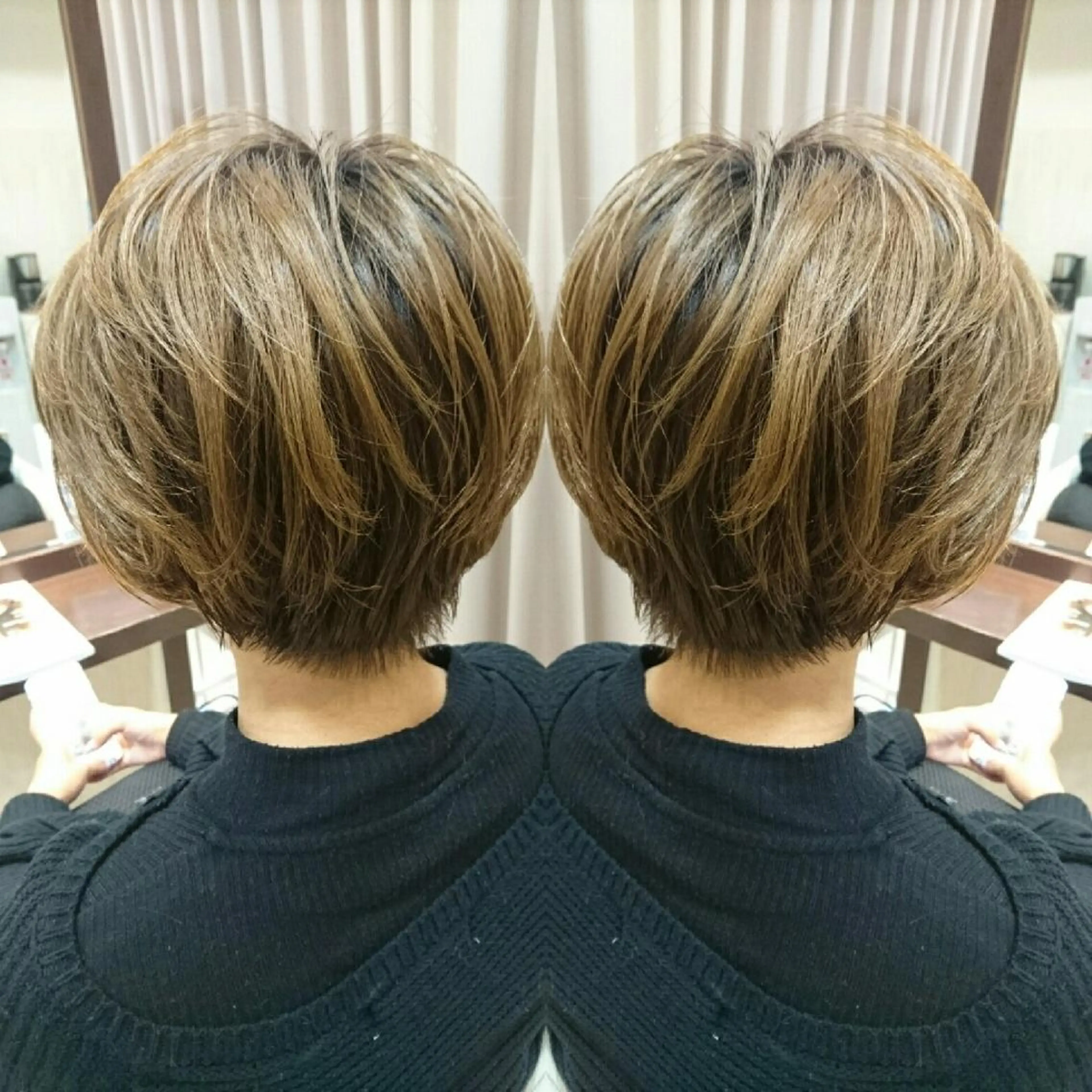 ショート カラー レイヤーカット タッセルボブ× 美髪・髪質改善のヘアスタイル