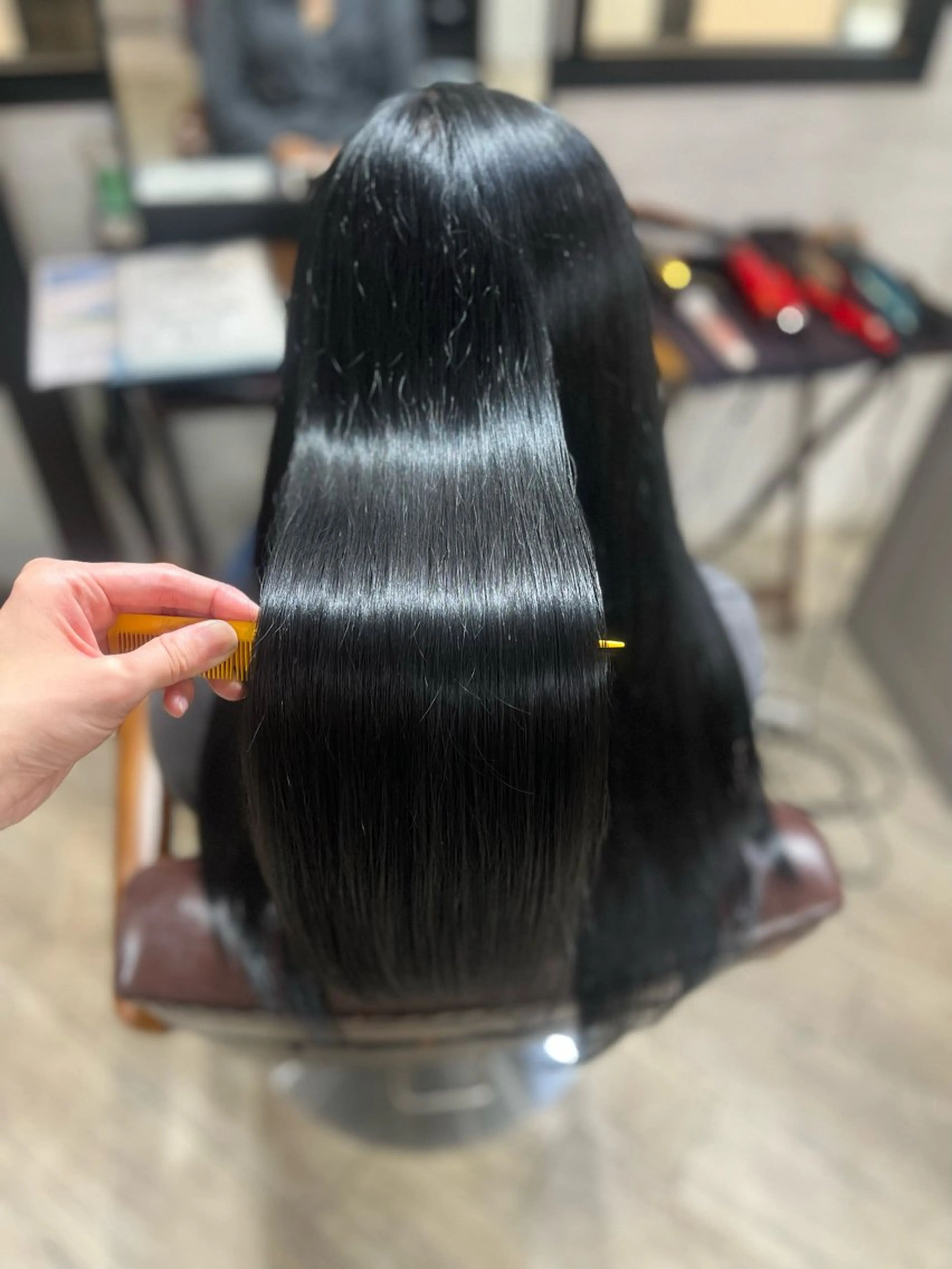 ロング カラー 黒髪 カット ヘアカラー トリートメント 🫧ぷる艶カラー🫧 Yuubi🦩のヘアスタイル