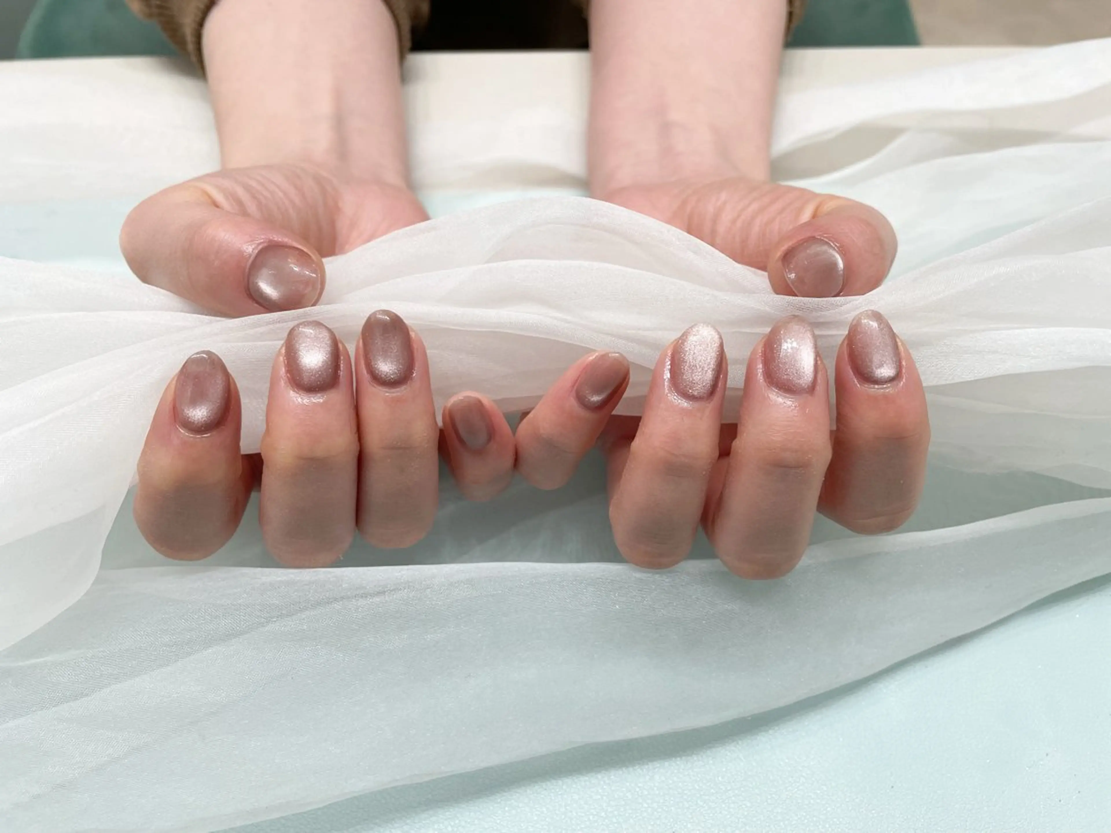 🧡つやキラ✨マグネットネイル🫧オフ有り🧡の写真