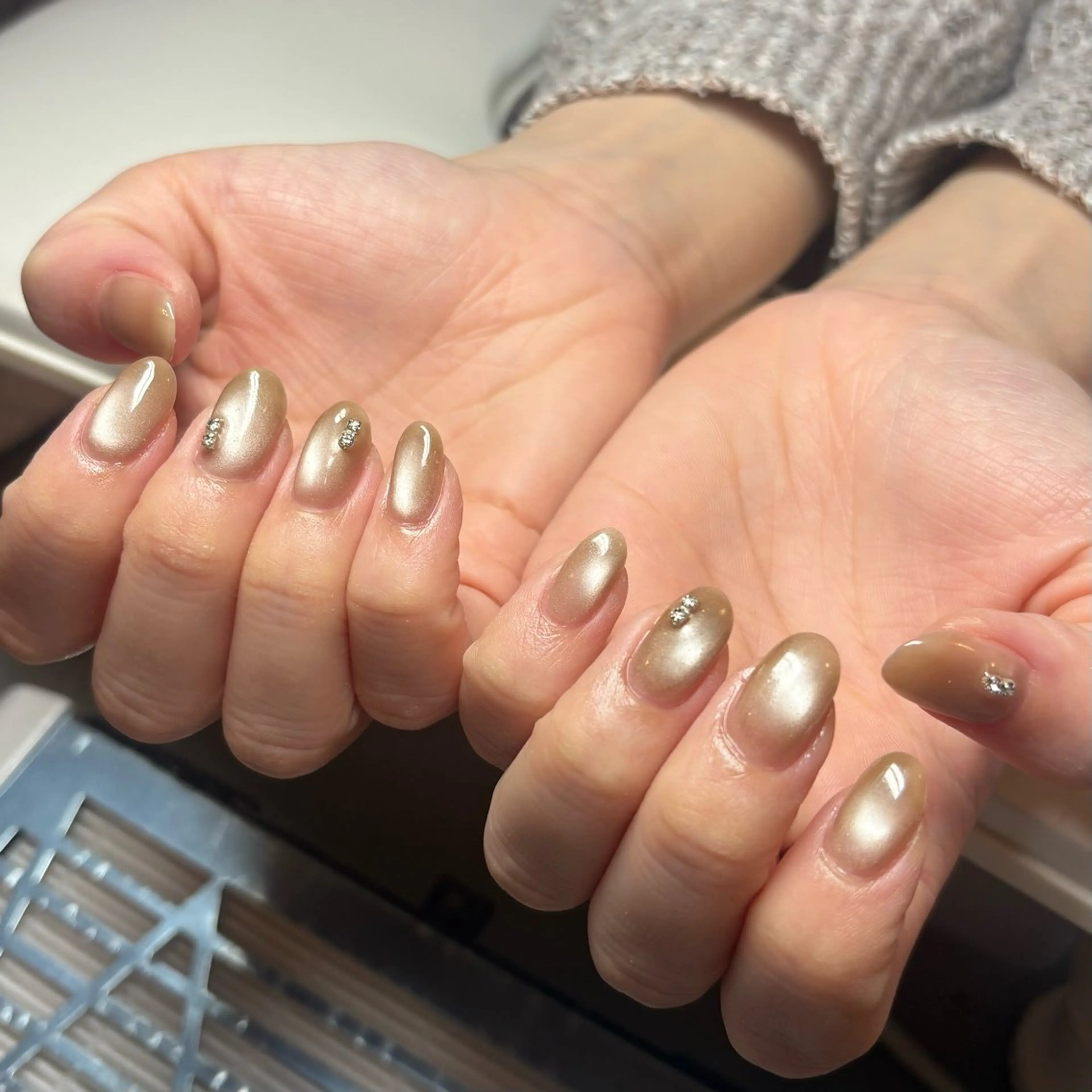 ネイル マグネットネイル マグネットワンカラー ワンカラーネイル ハンドネイル Lily Nailのネイルデザイン