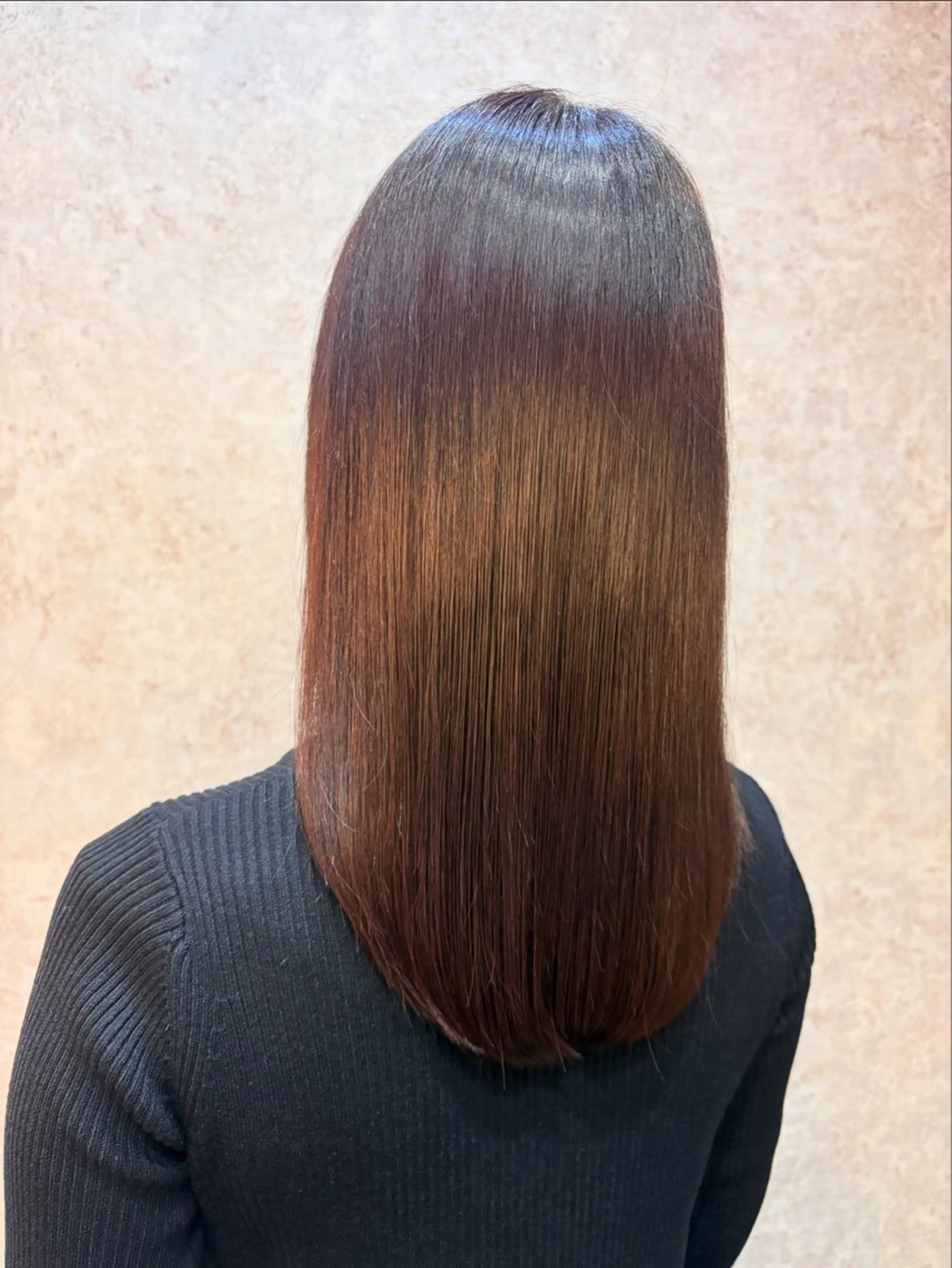 セミロング 髪質改善 カット ヘアカラー naf ふせのヘアスタイル