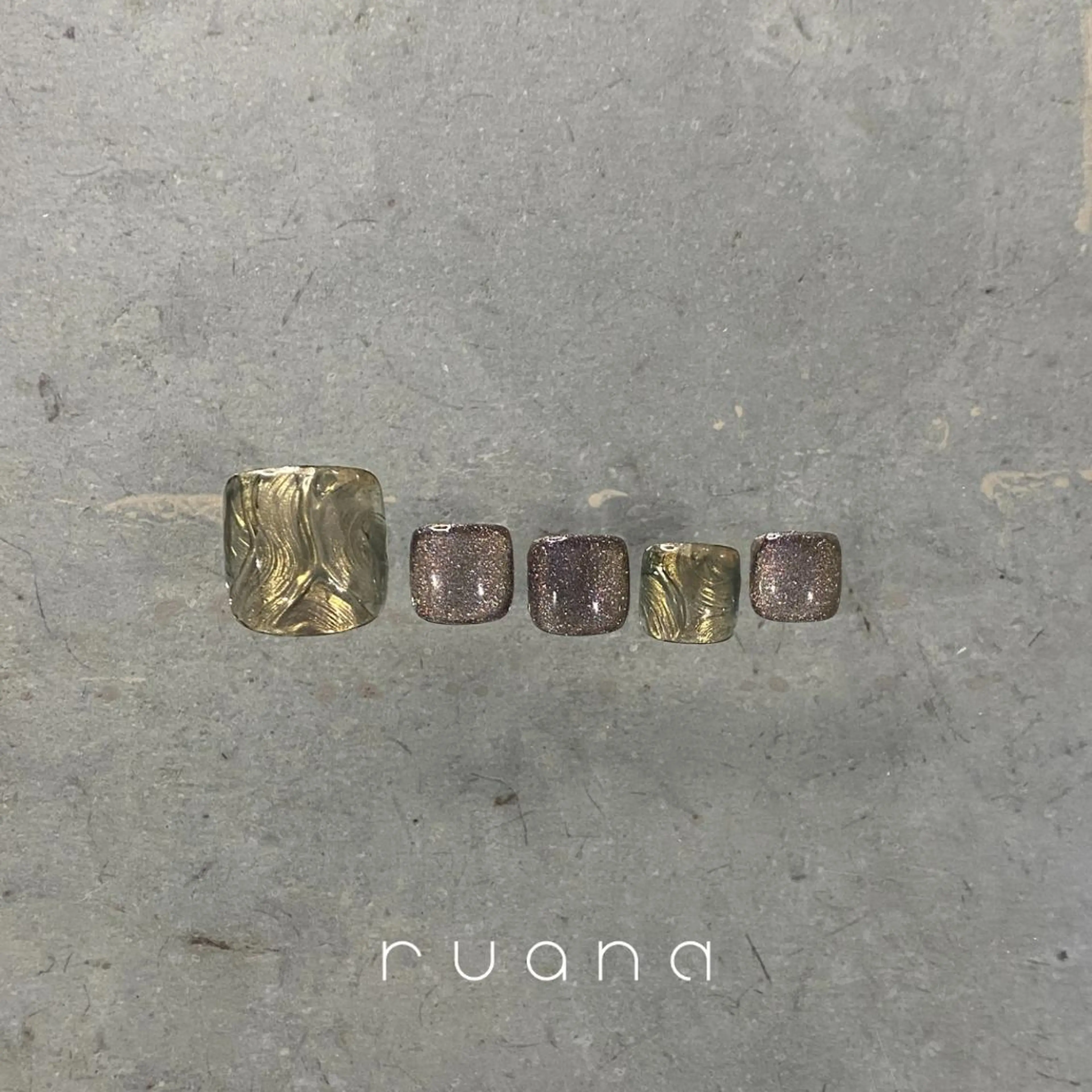 ネイル フットネイル マグネットネイル ニュアンスネイル ニュアンスネイル🧡 rionaのネイルデザイン