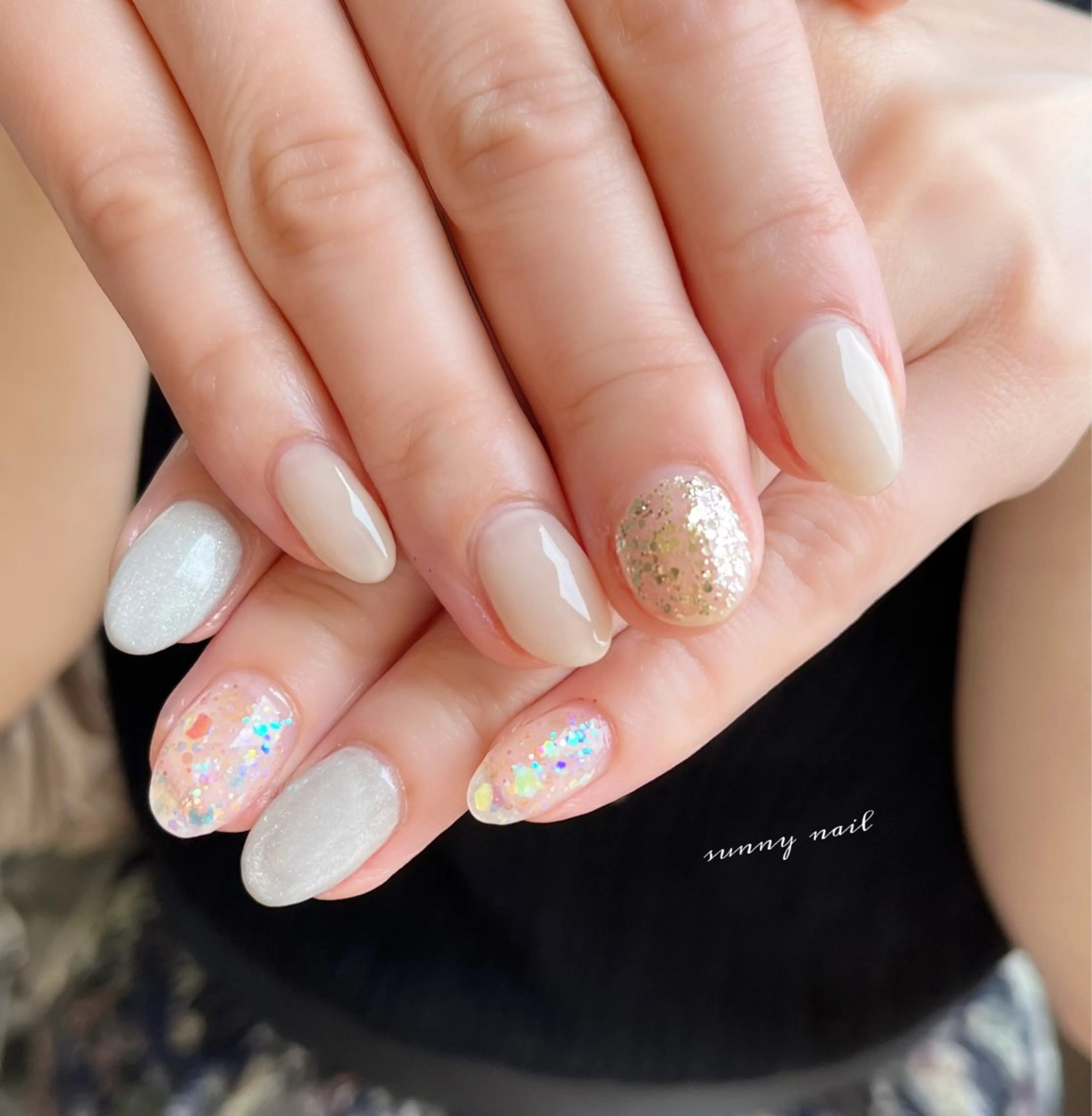 ネイル オーロラネイル ジェルネイル 大理石ネイル(マーブル) パラジェル sunny nailのネイルデザイン