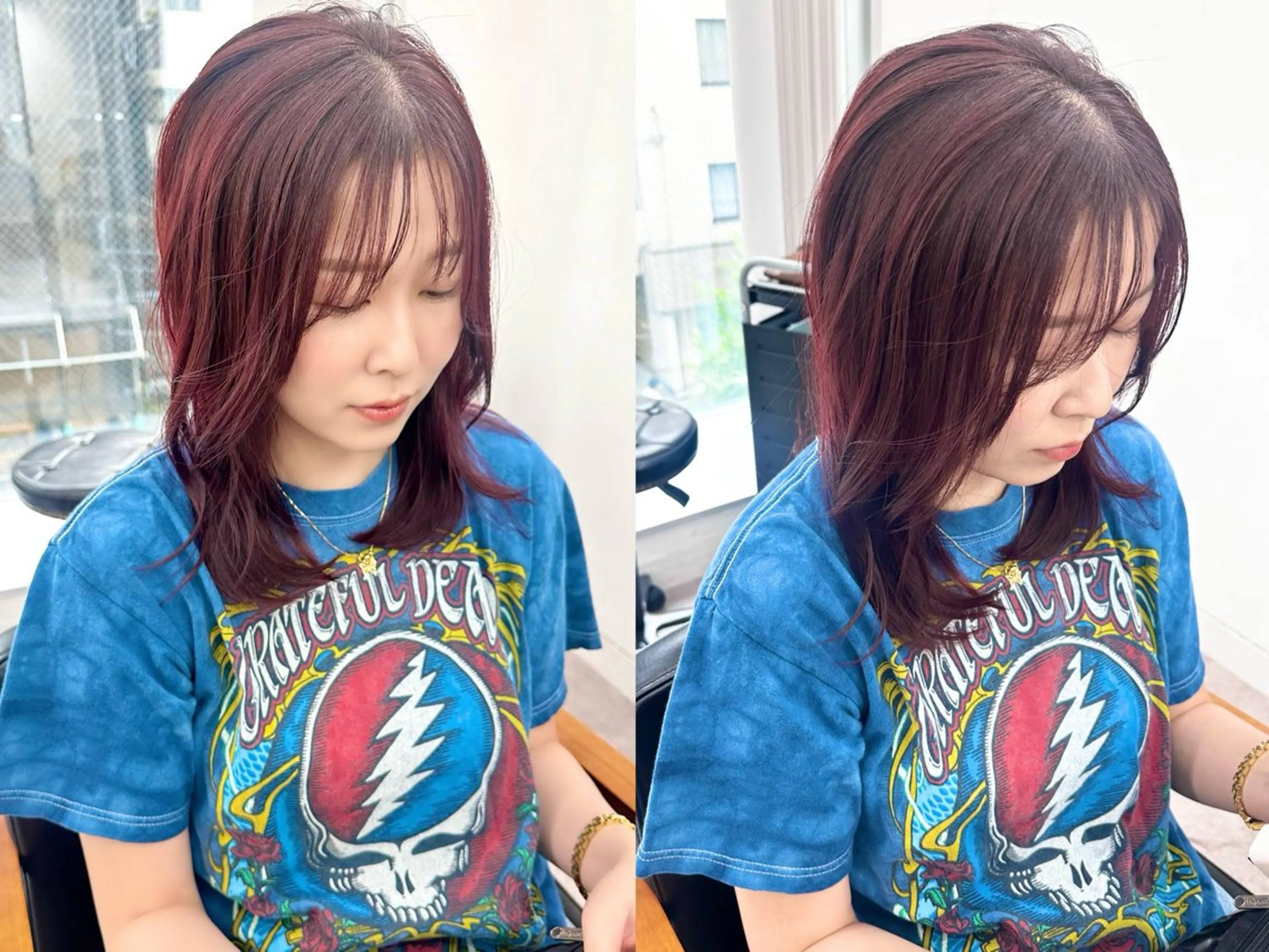 ミディアム カラー パーマ ヘアアレンジ メンズ キッズ カット ヘアカラー レイヤーカット 🌿透け感カラーのヘアスタイル