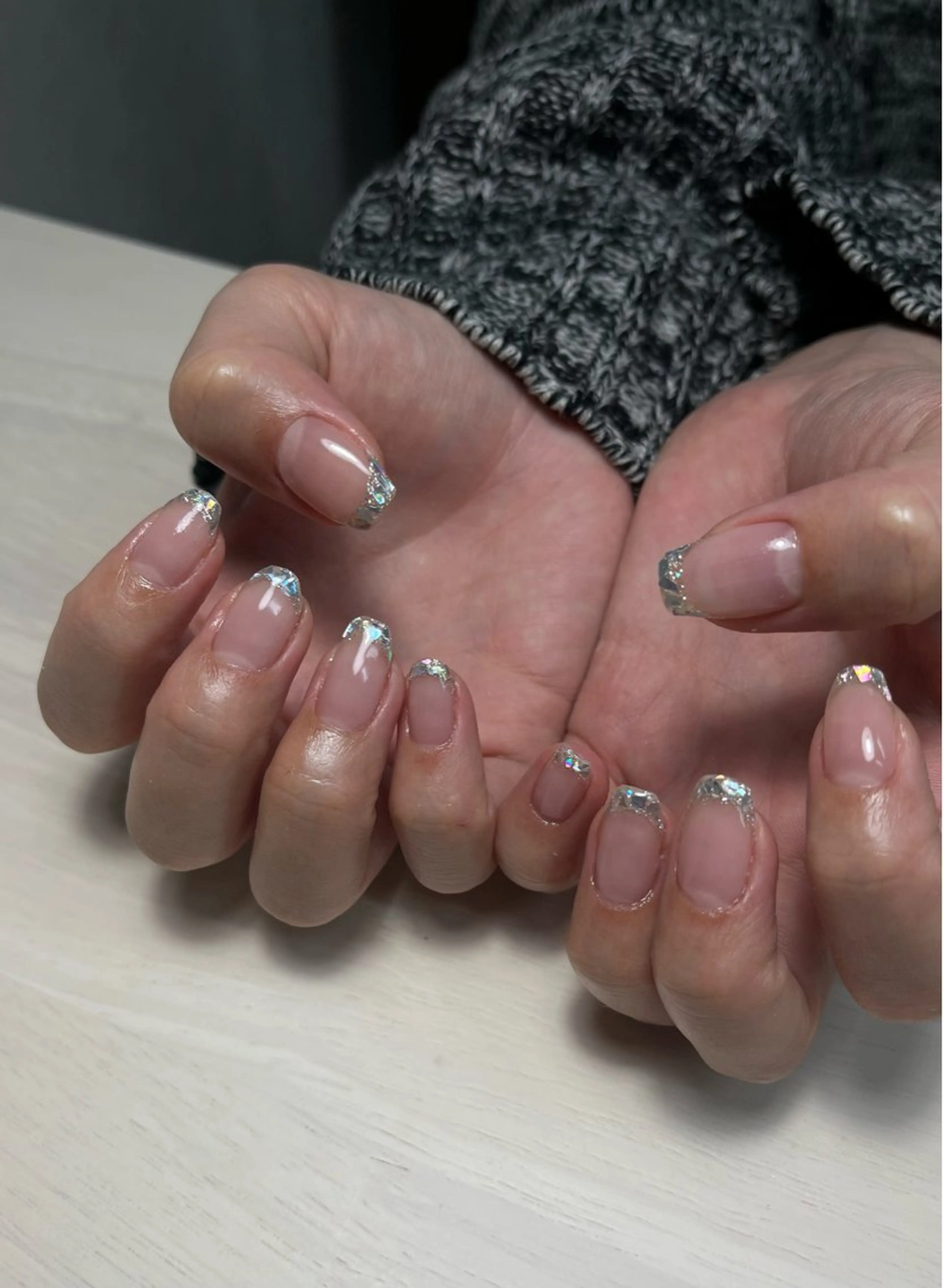 ネイル フレンチネイル ガラスフレンチ ハンドネイル mumjyu所属・mumjyu MIKAのネイルデザイン