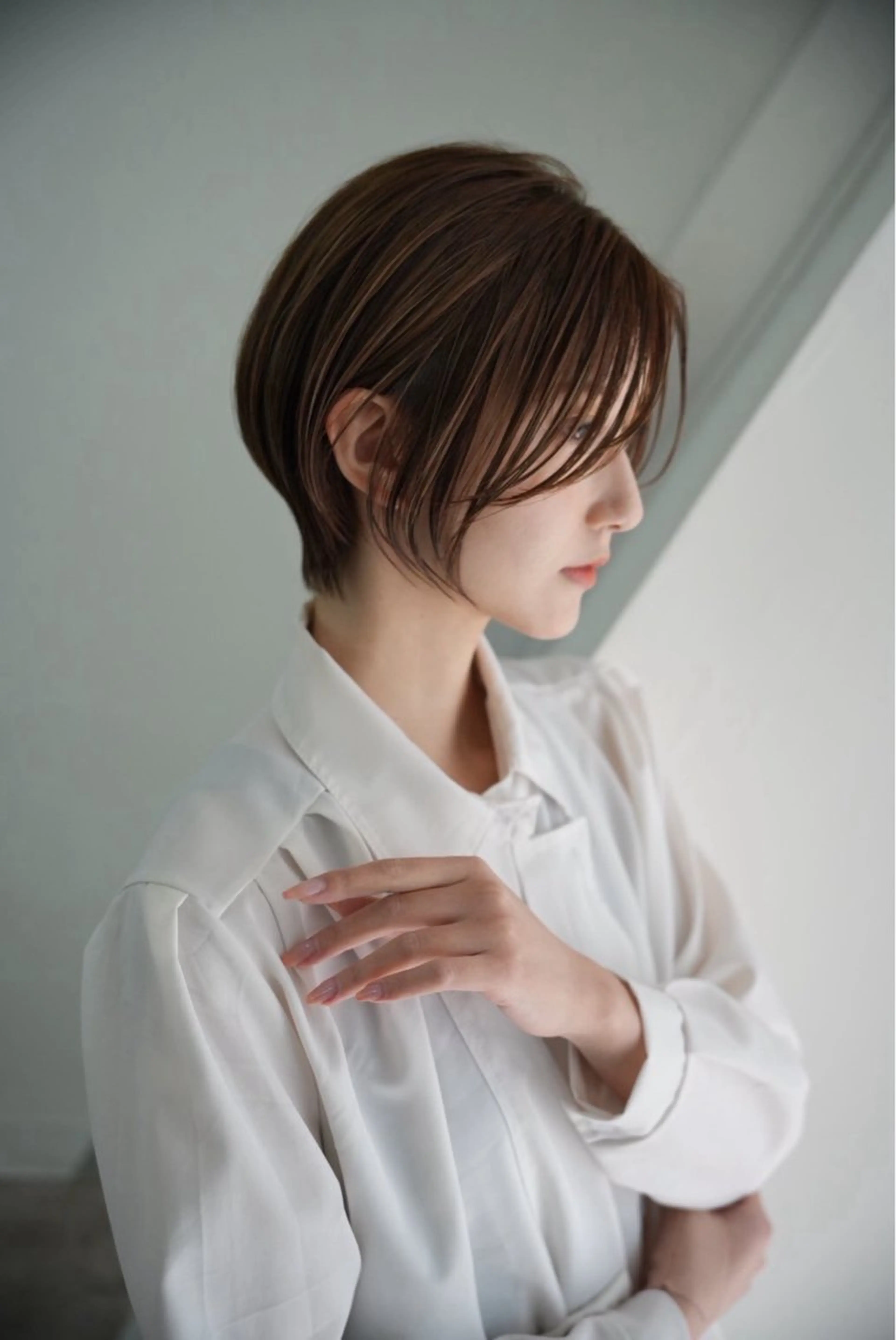 ショート 透明感カラー/伊藤 陸/soigneのヘアスタイル