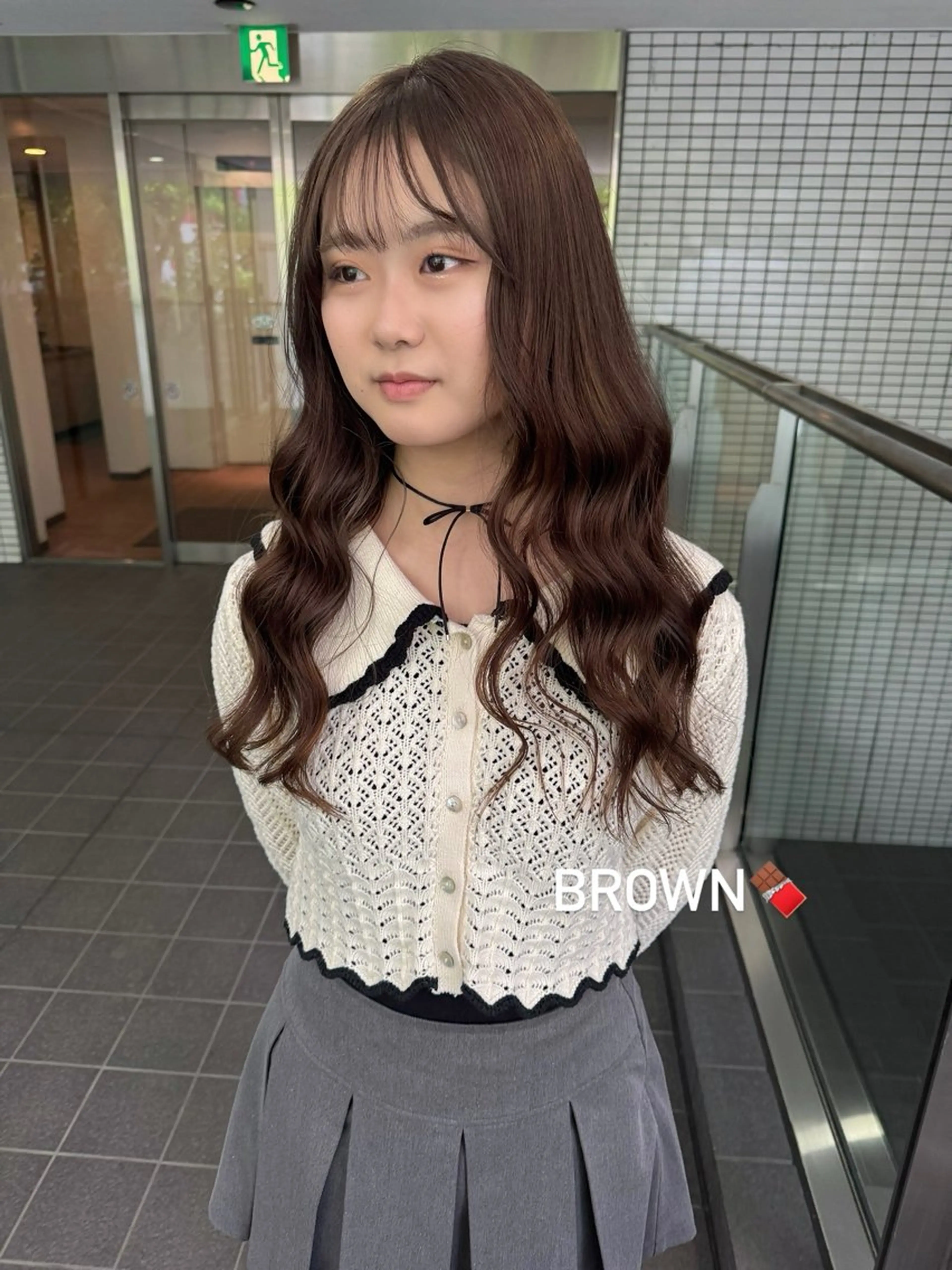 ロング カラー ブリーチ ブラウンカラー 透明感カラー ブリーチなしカラー 福岡縮毛矯正 ブリーチなしカラーのヘアスタイル