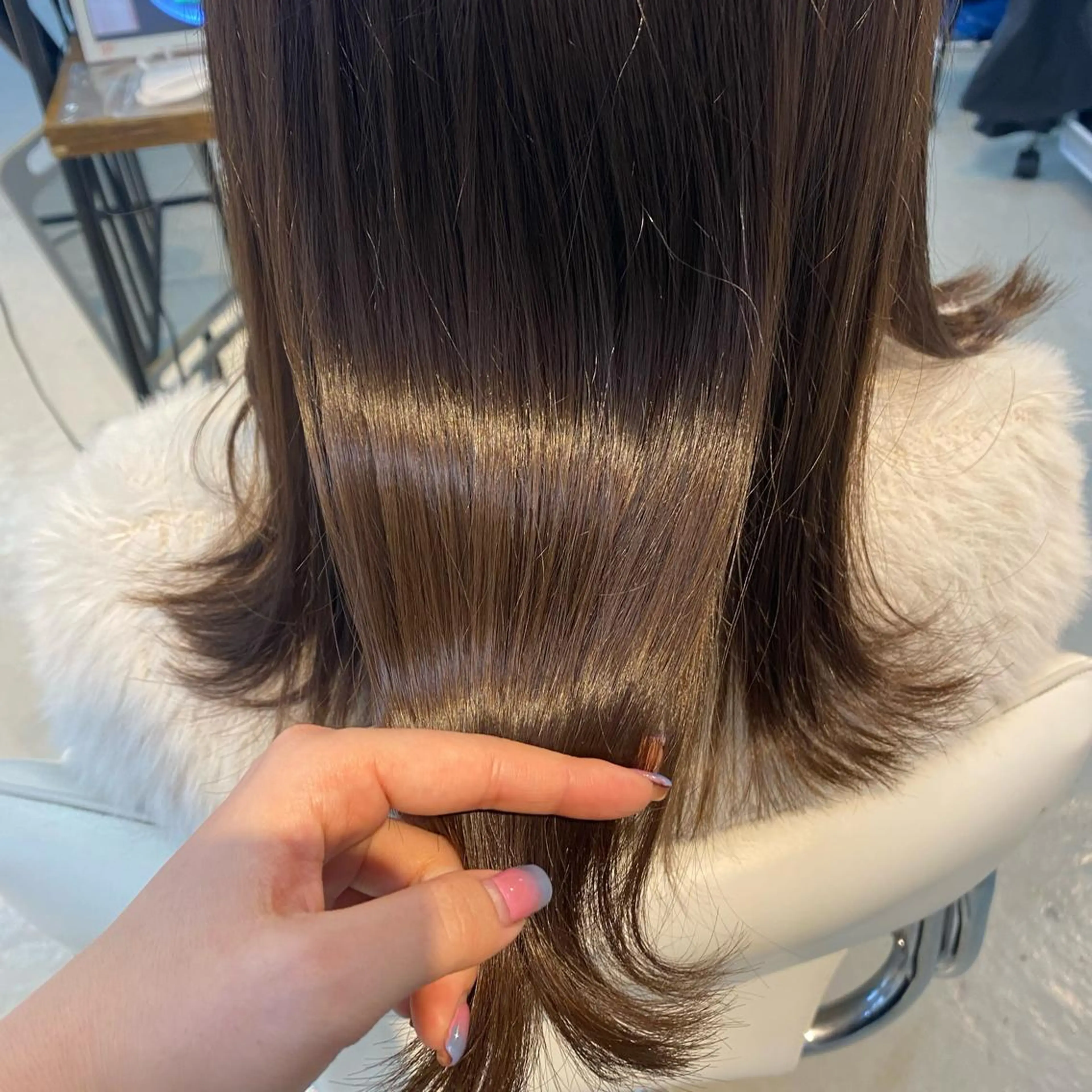 セミロング カラー ベージュカラー ブリーチ ブリーチなしカラー ヘアカラー トリートメント ｱｵﾇﾏﾐﾕ☁️ /ボブ/ハイトーン/のヘアスタイル