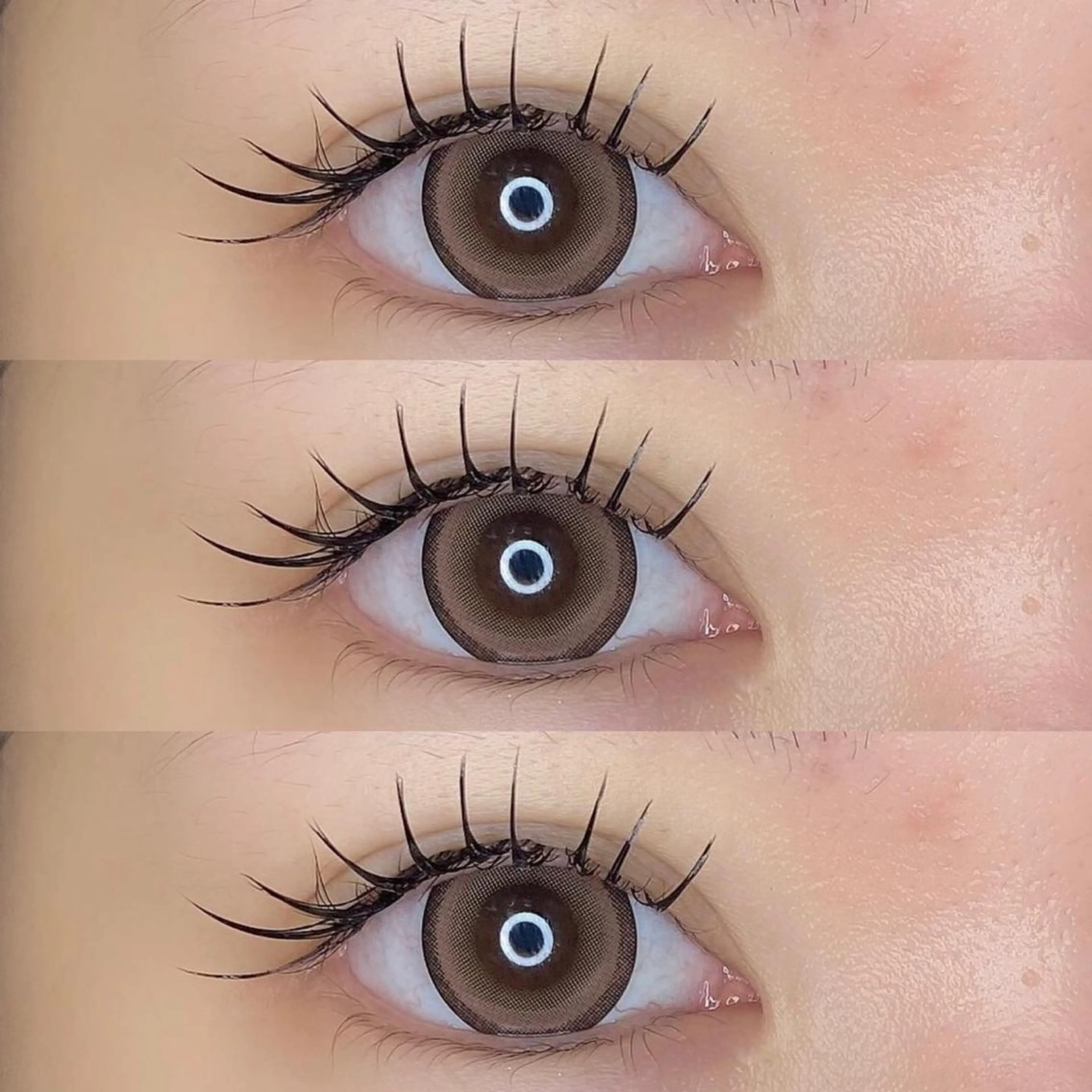 マツエク・マツパ 束感まつ毛 フラットラッシュ 韓国風マツエク パリジェンヌラッシュリフト ボリュームラッシュ 肌に馴染むハイトーン /ミルクティーカラーのヘアスタイル