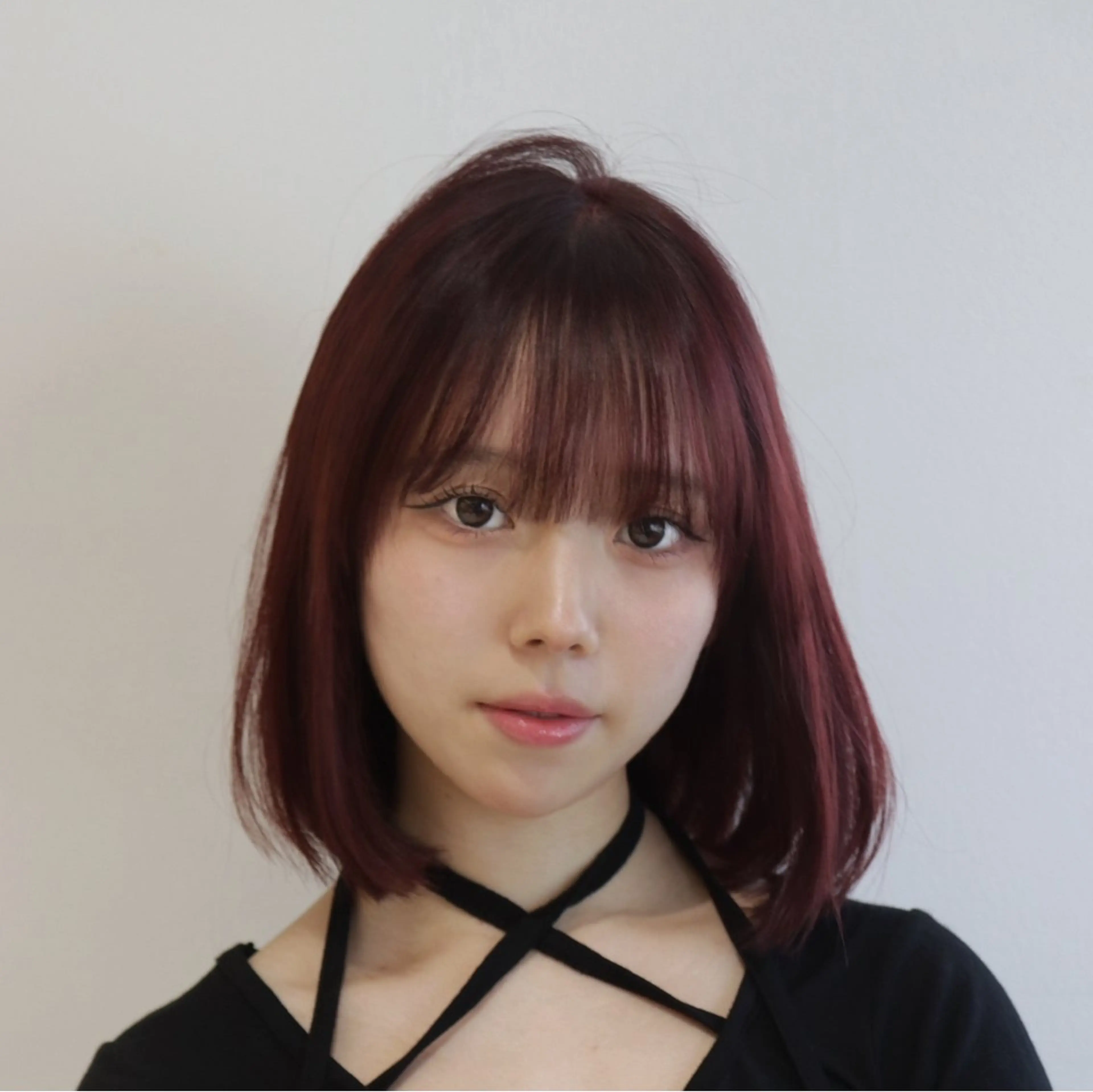 ミディアム カット ヘアカラー トリートメント けいし🐬ボブ 美髪縮毛矯正のヘアスタイル