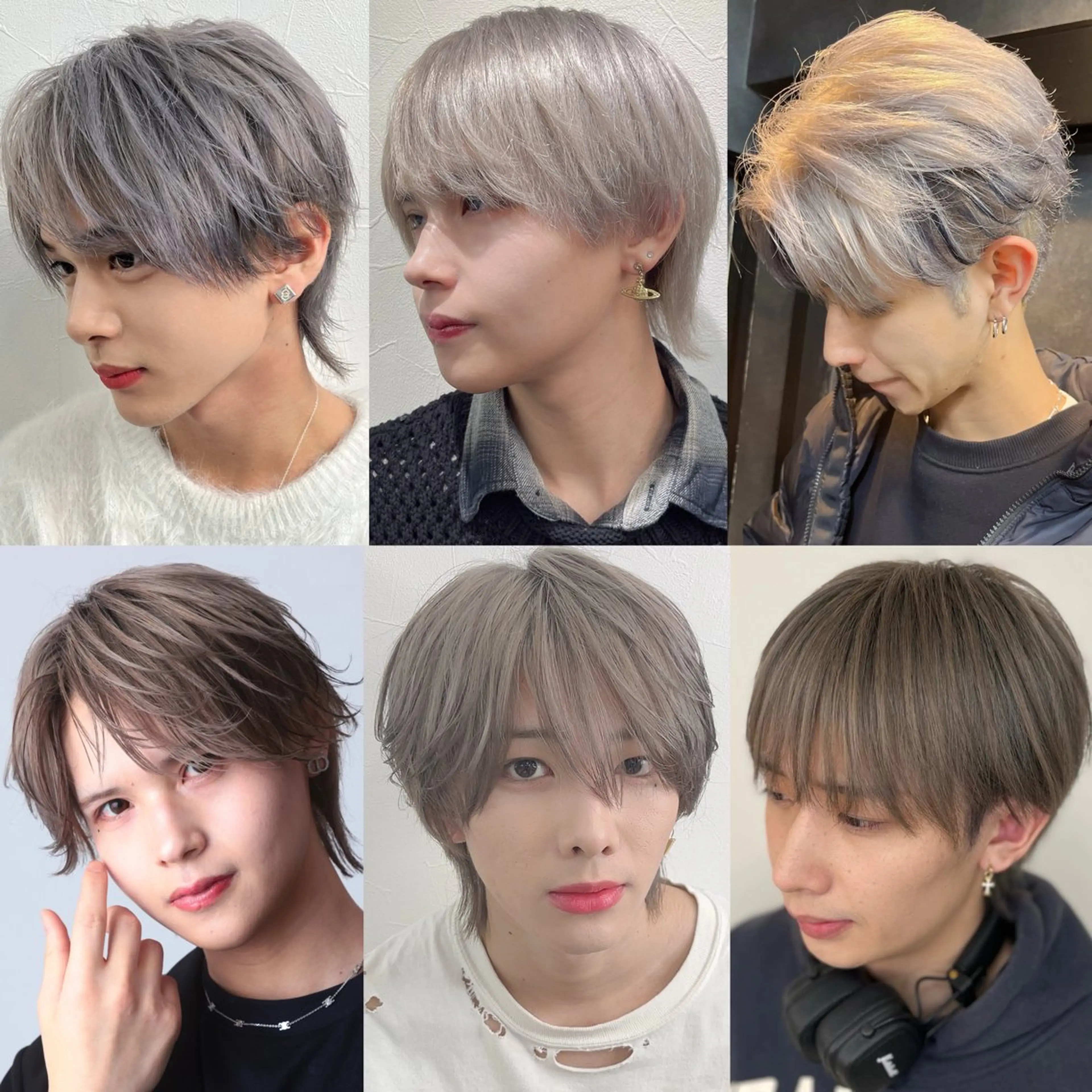 ショート カラー メンズ メンズブリーチ センターパート メンズ就活ヘア マッシュウルフ マッシュ カット ヘアカラー メンズカットカラー 心斎橋/松平和樹のヘアスタイル