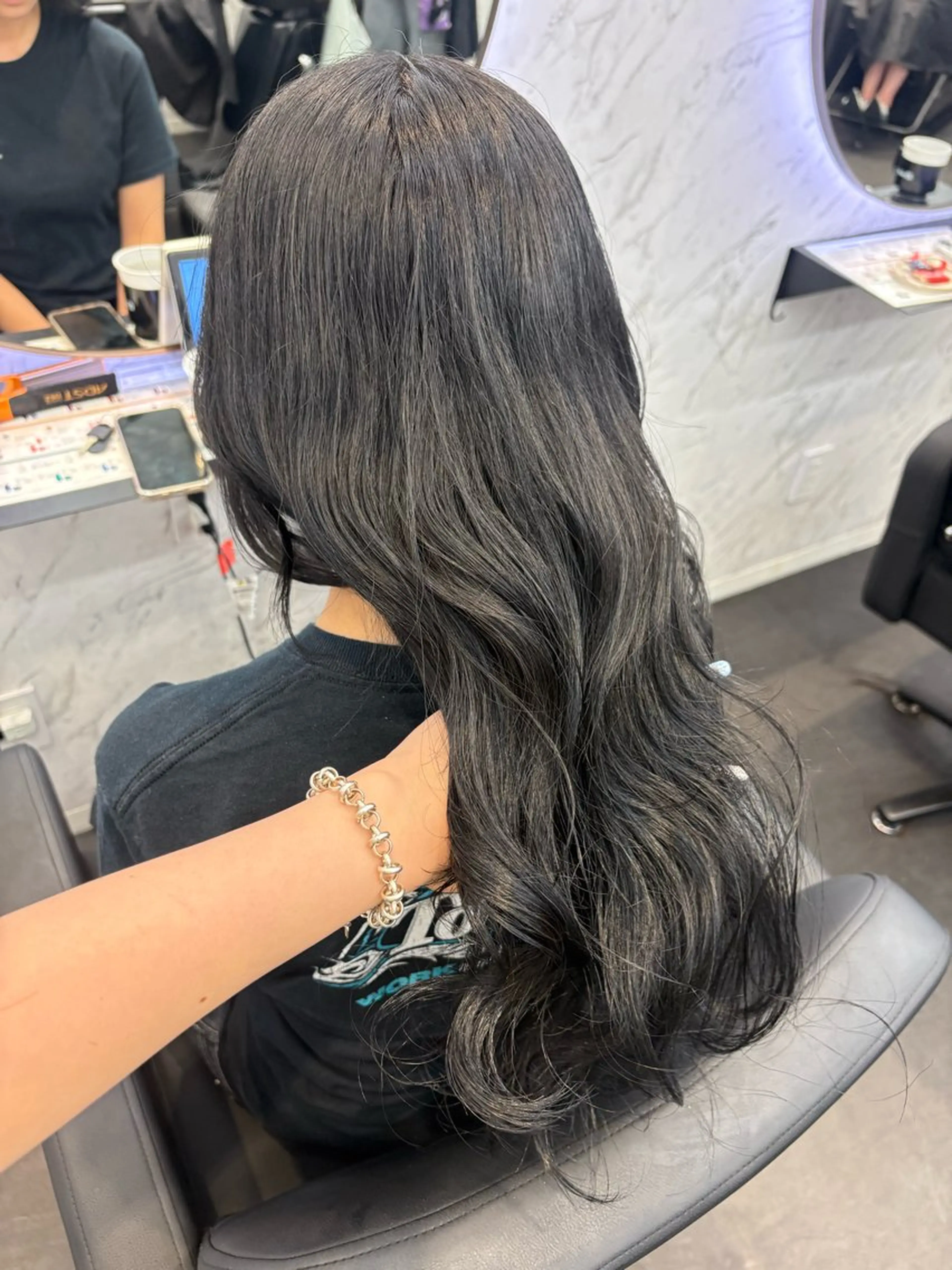 ロング カラー グレージュ カット ヘアカラー 韓国ヘア /♡𝓝𝓸𝓪♡のヘアスタイル