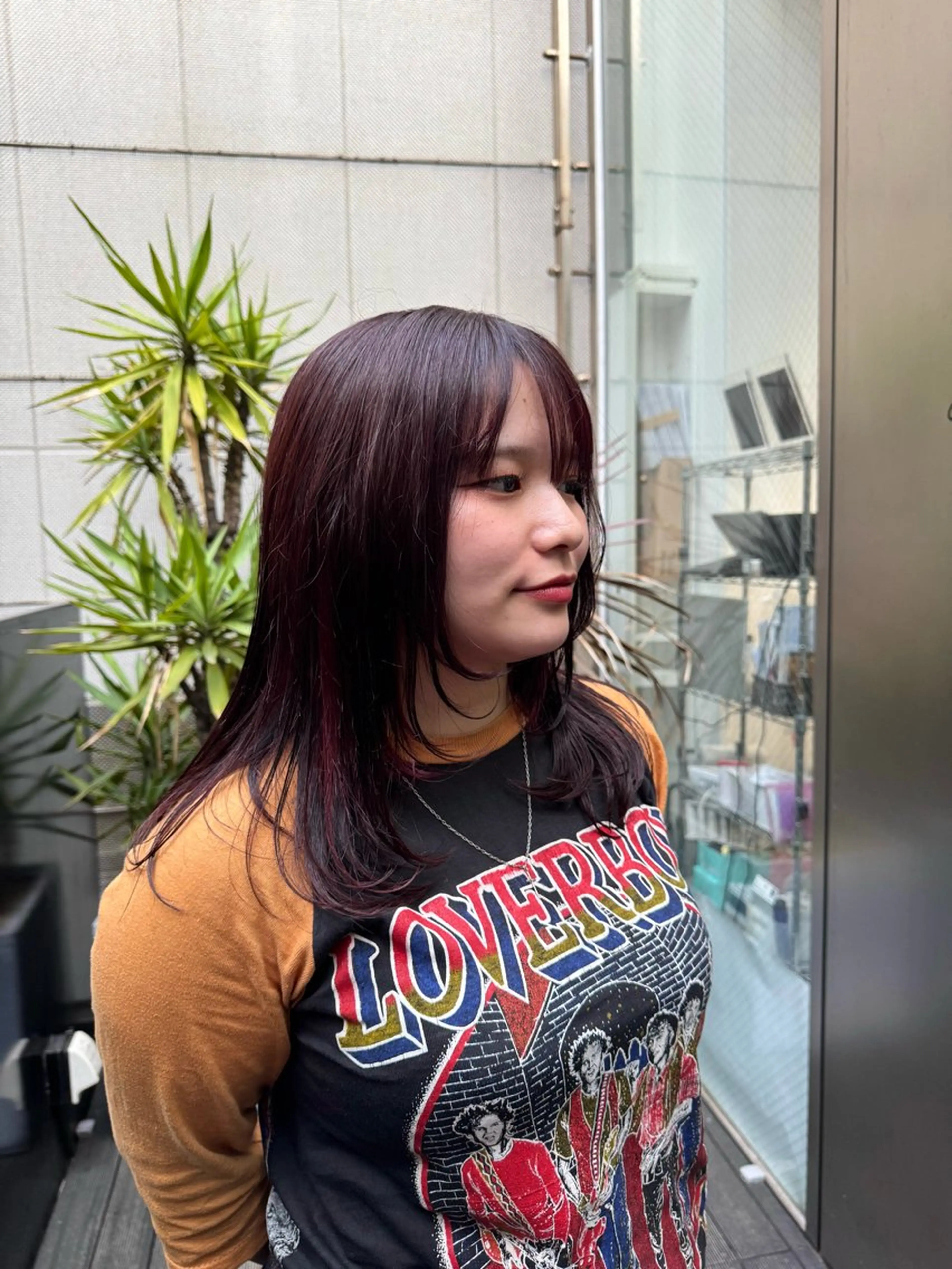セミロング カラー インナーカラー レッドカラー mao/天神ブリーチ ハイトーンカラーのヘアスタイル