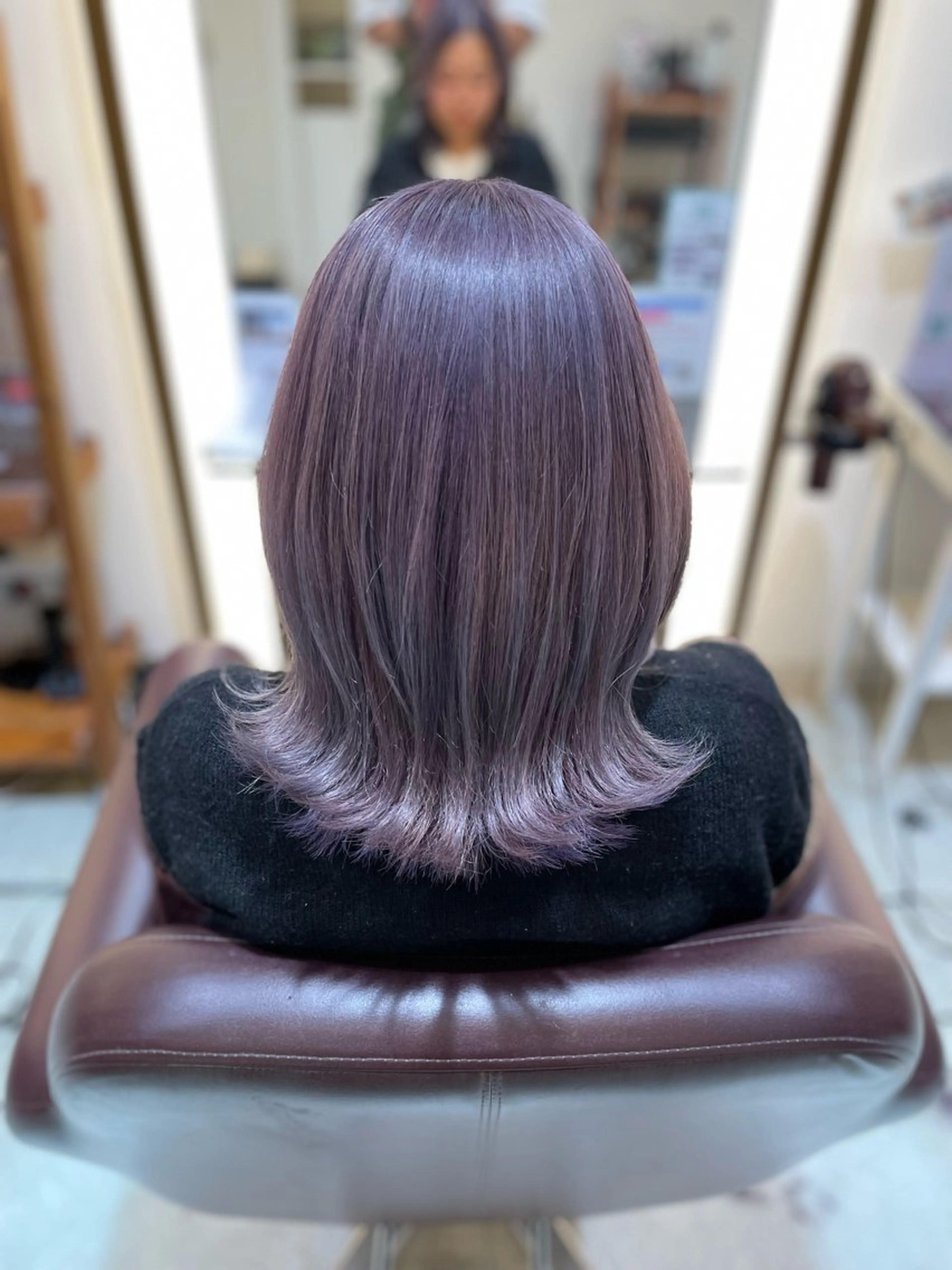 ミディアム カラー ダブルカラー グレージュ ラベンダーカラー ラベンダーグレージュ ラベンダーグレー カット ヘアカラー トリートメント 片山 雄のヘアスタイル