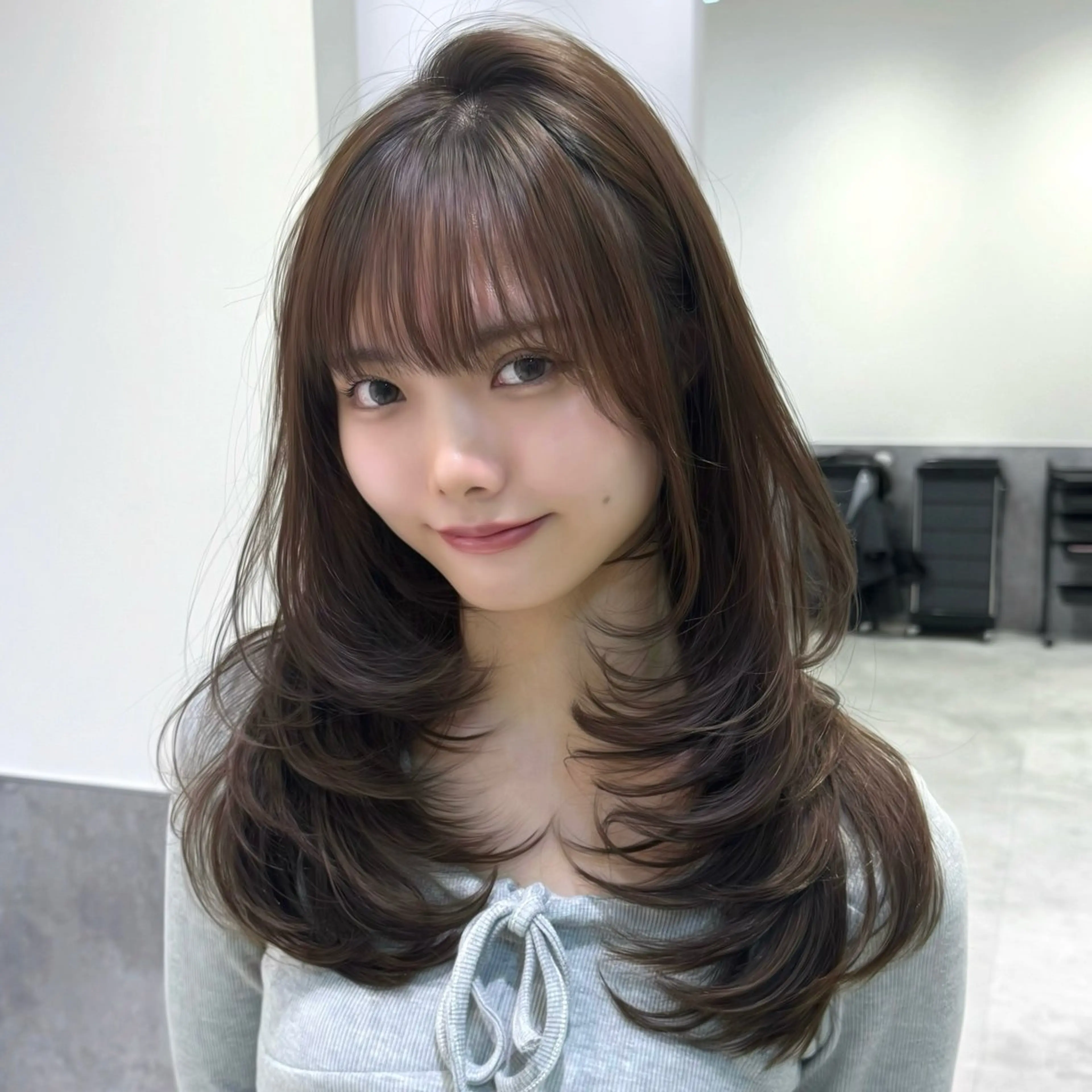 ロング カラー ブラウンカラー レイヤーカット カット ヘアカラー トリートメント 韓国系支持率No.1 レイヤー特化/きょうのヘアスタイル