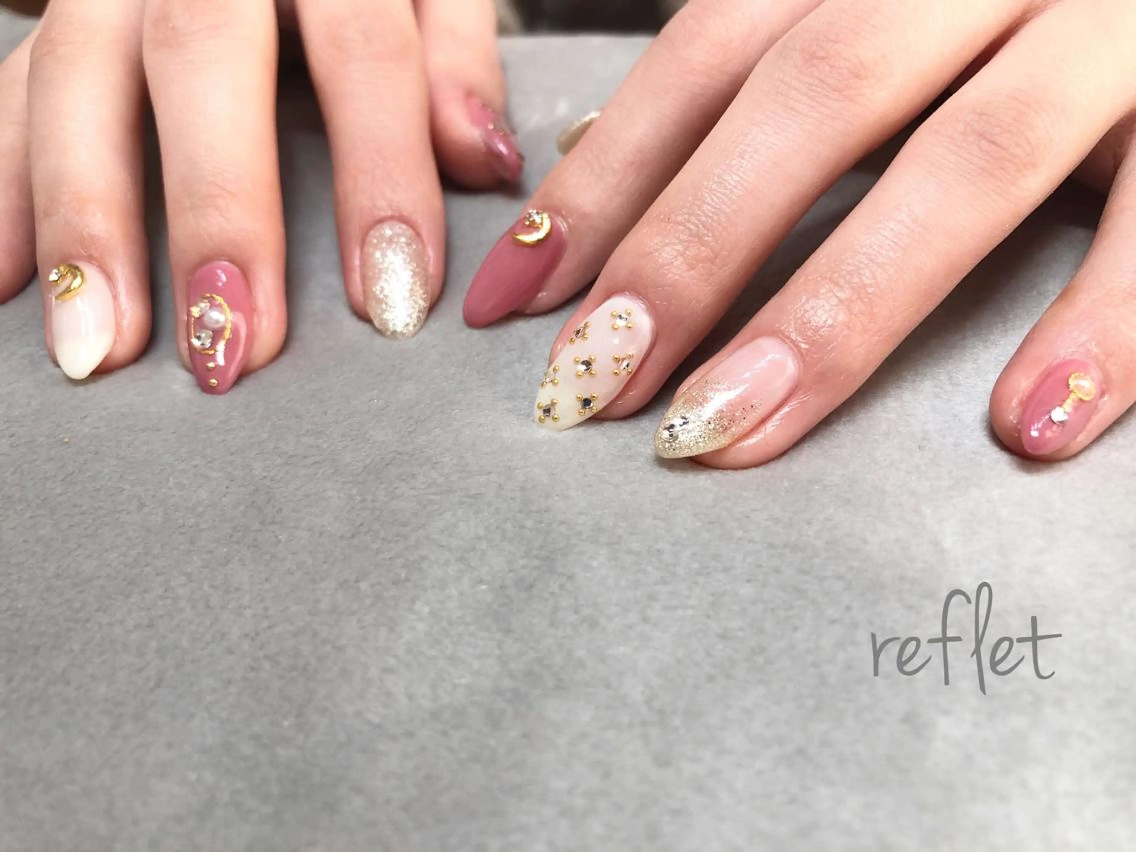 ネイル 持ち込み ハンドネイル reflet nailのネイルデザイン