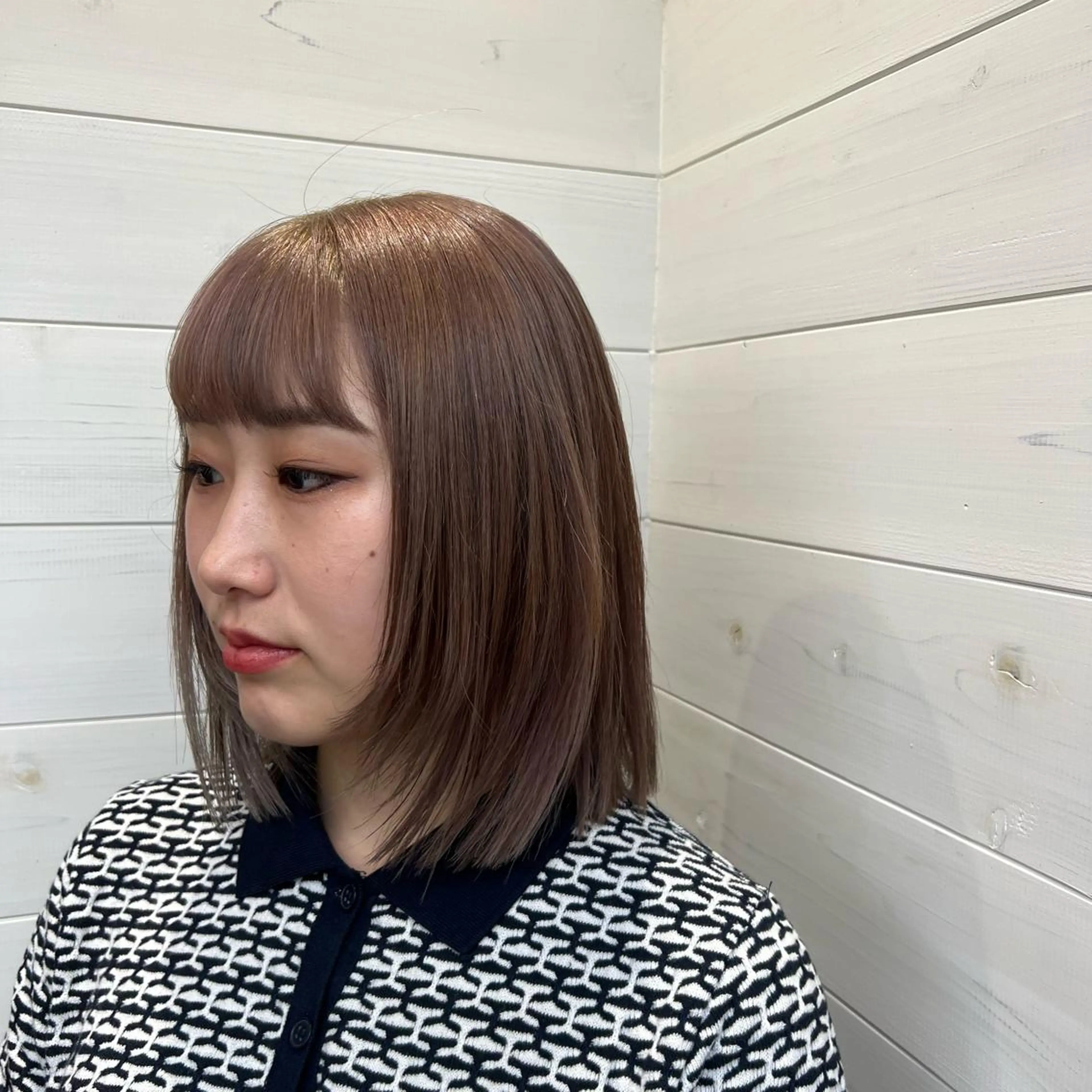 ミディアム カラー ベージュカラー 🍇おぐら めぐみ🍇のヘアスタイル