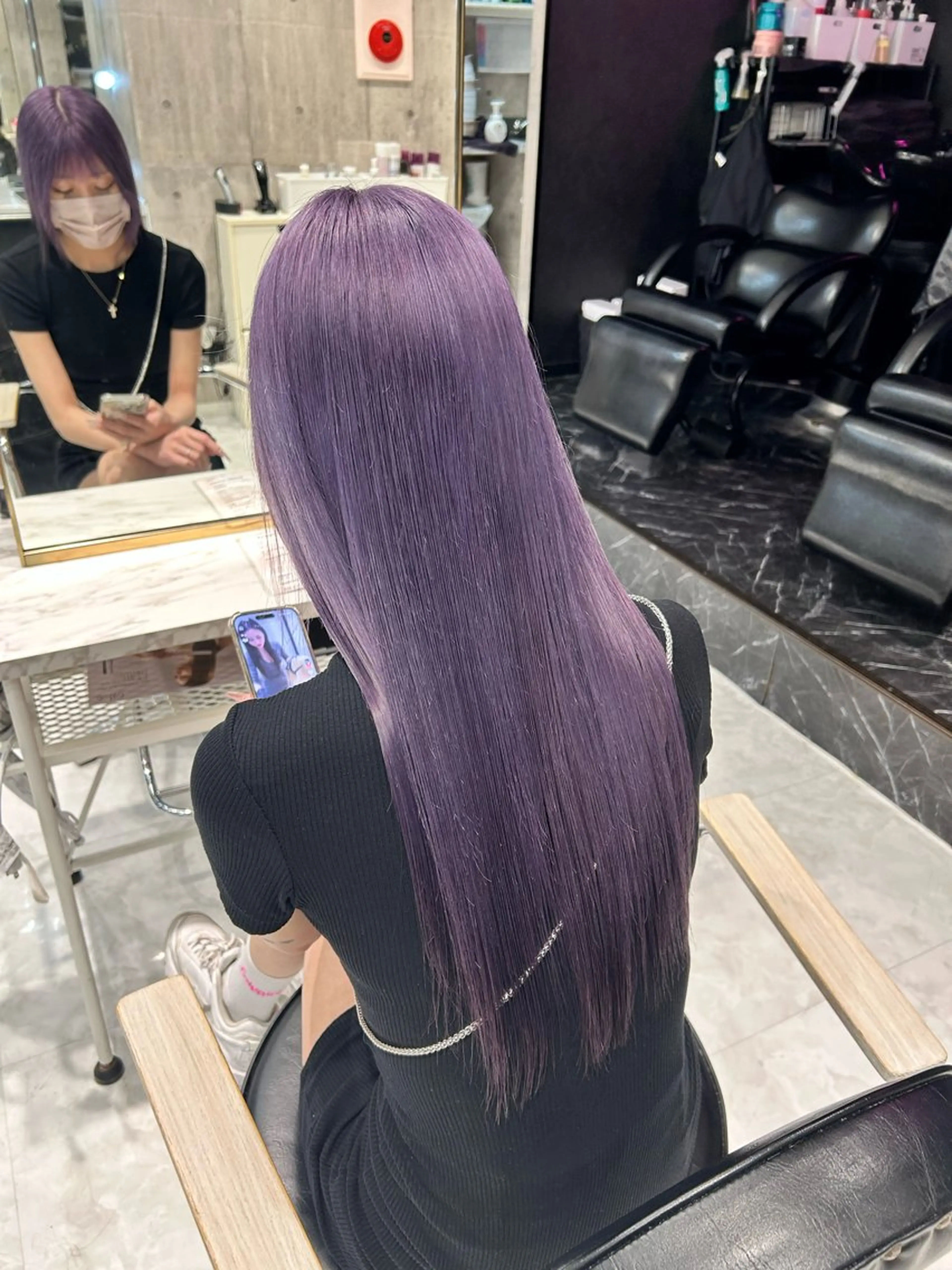 ロング カラー ヘアカラー 【色落ちまで可愛い】 mao🐩💜のヘアスタイル