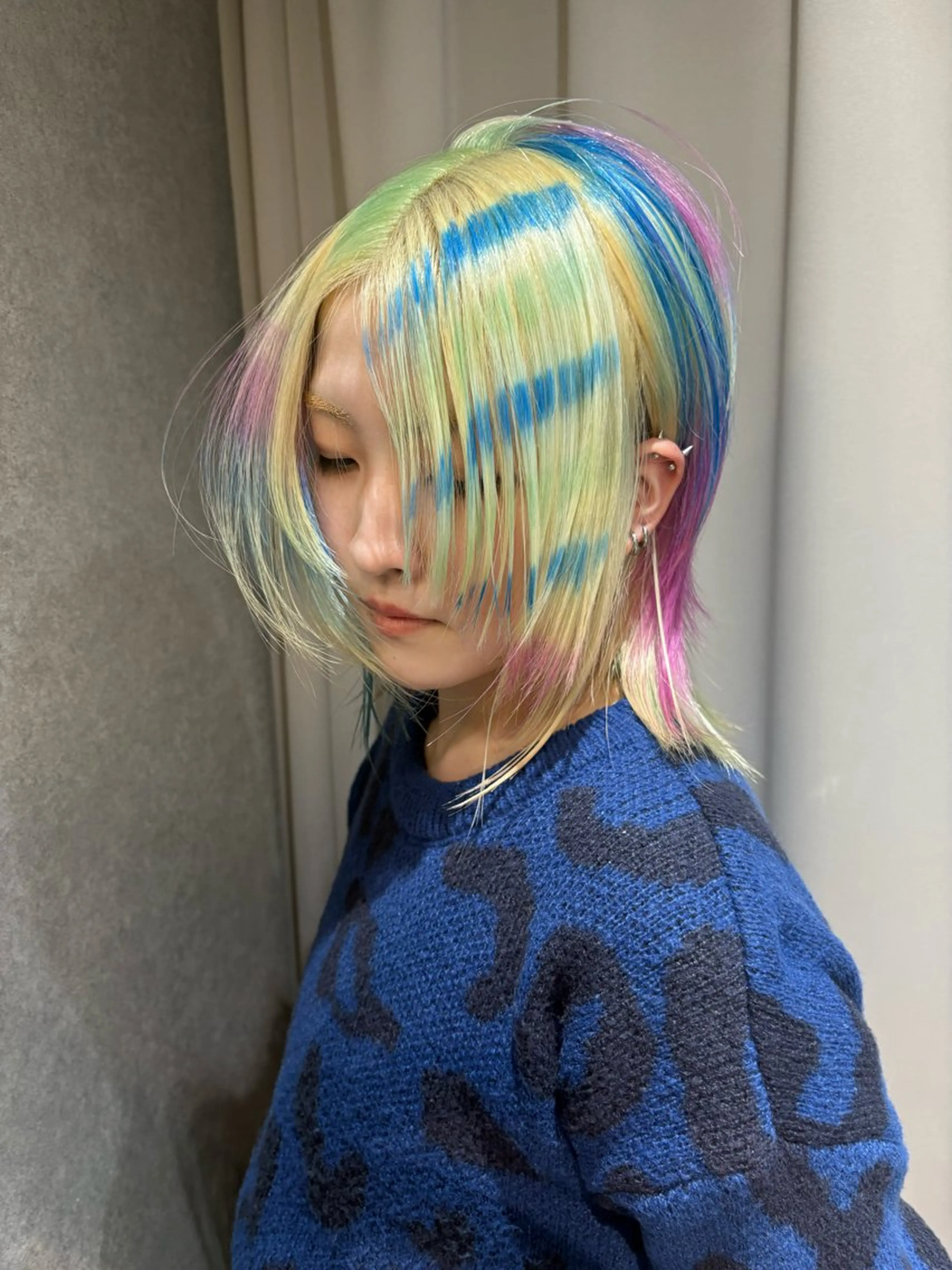 ショート カラー カット ヘアカラー トリートメント jyui/原宿 ハイトーン/デザインのヘアスタイル