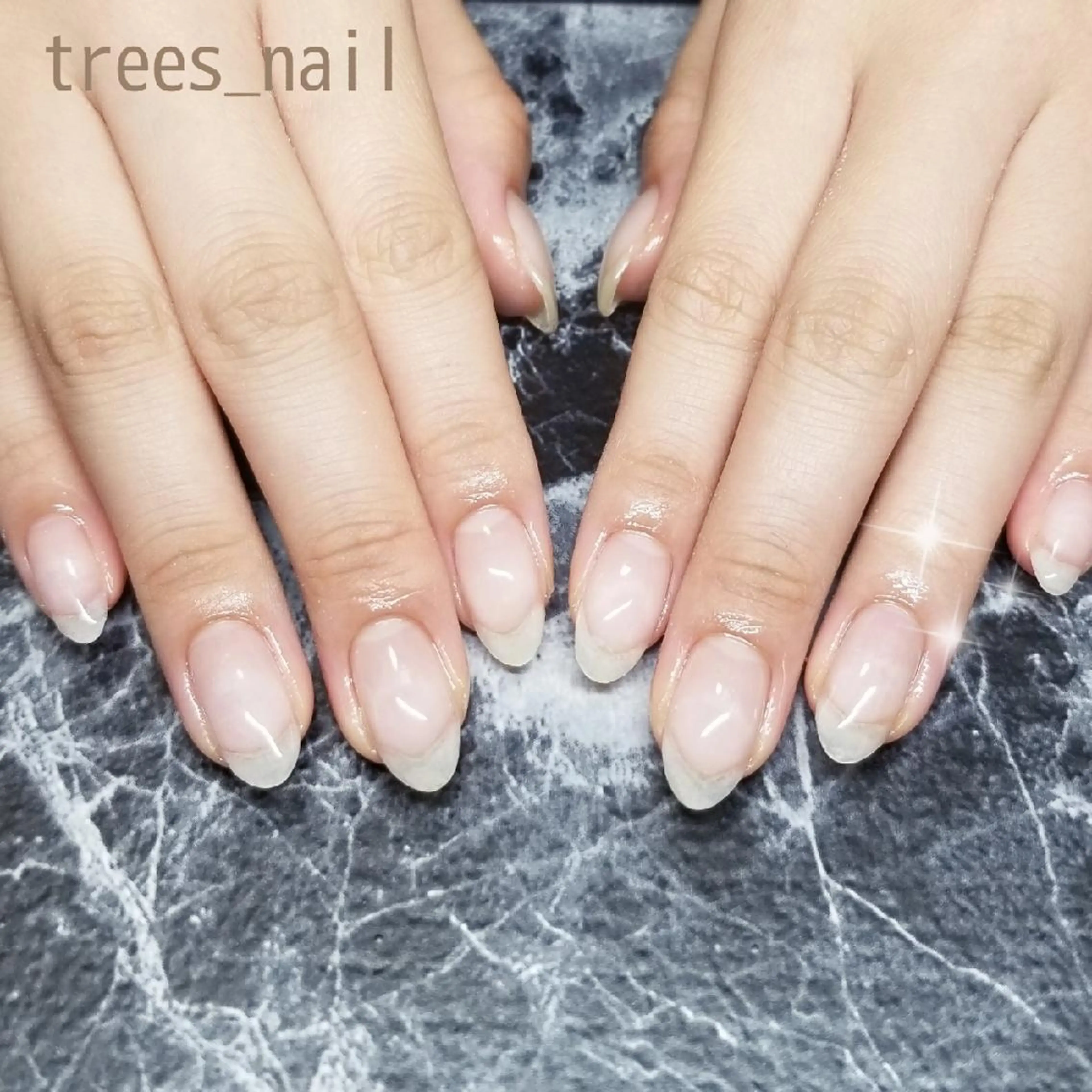 ネイル クリアネイル ジェルネイル オフィスネイル trees_ nailのネイルデザイン