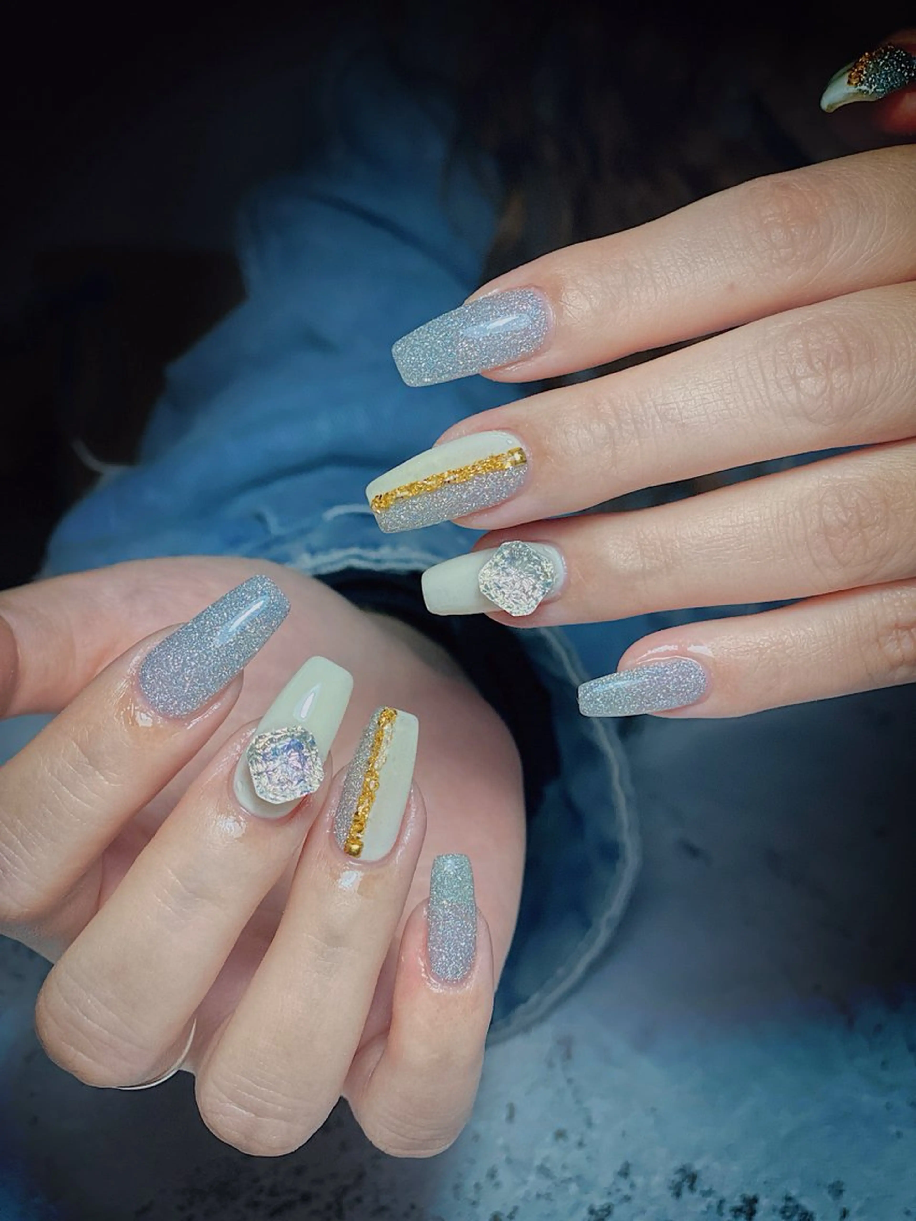 メンズ ネイル アートネイル フレンチネイル ジェルネイル キラキラネイル パラジェル ハンドネイル Bloom スカルプ専門店のネイルデザイン