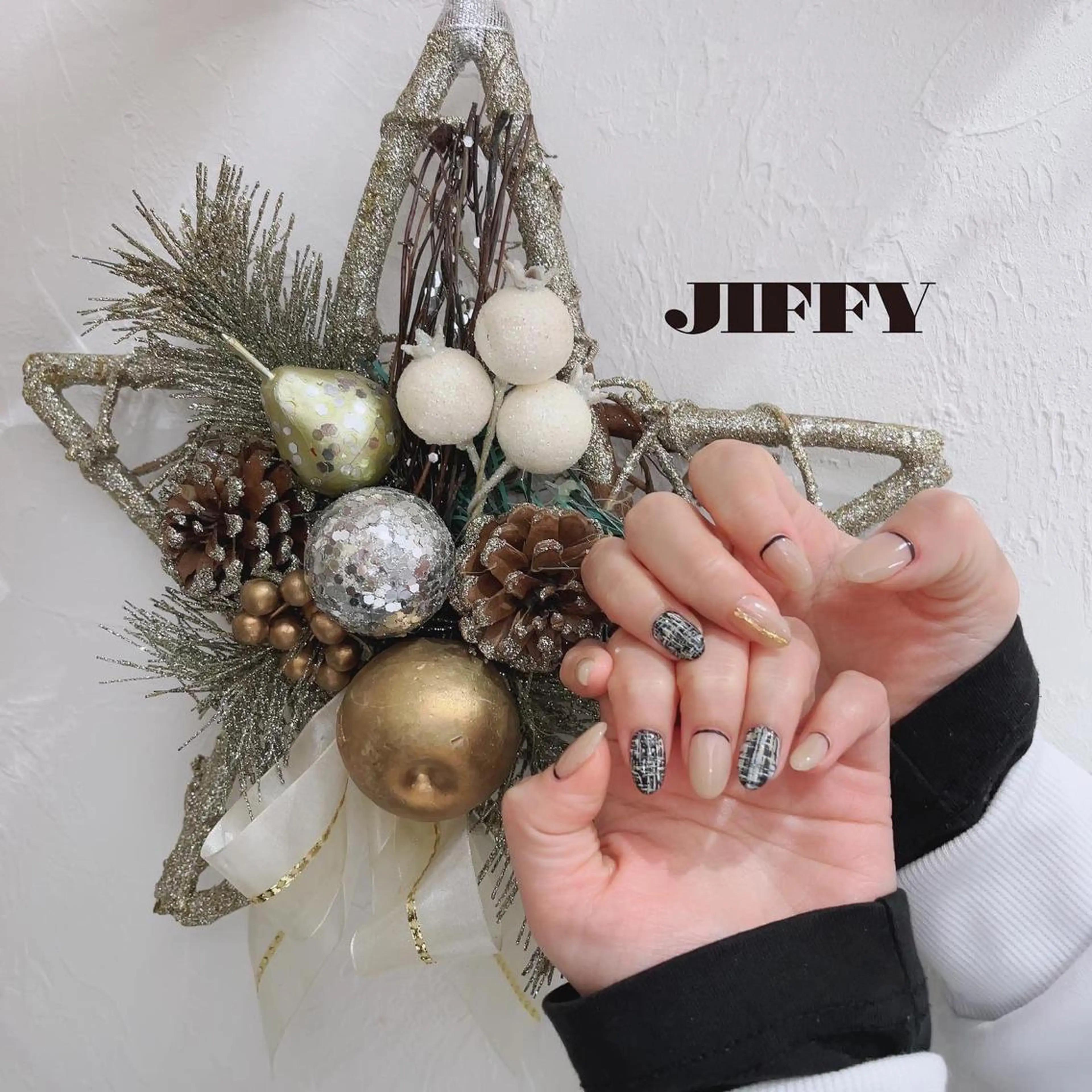 ネイル ツイードネイル JIFFY nailstudioのネイルデザイン