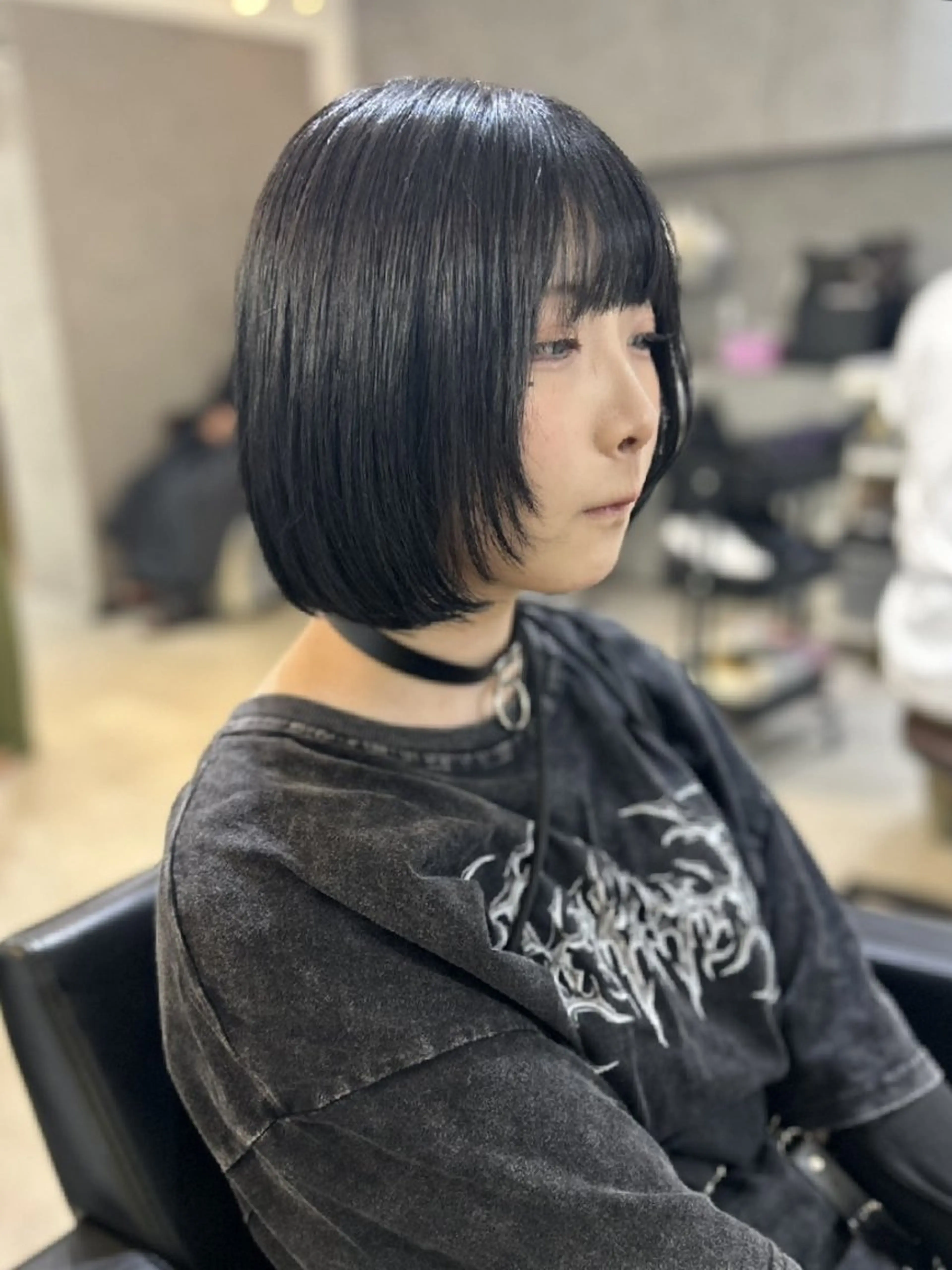 ショート 顔まわりレイヤー 顔周りカット レイヤーカット カット 新宿×扱いやすいボブ /ボブ専門TAMEのヘアスタイル