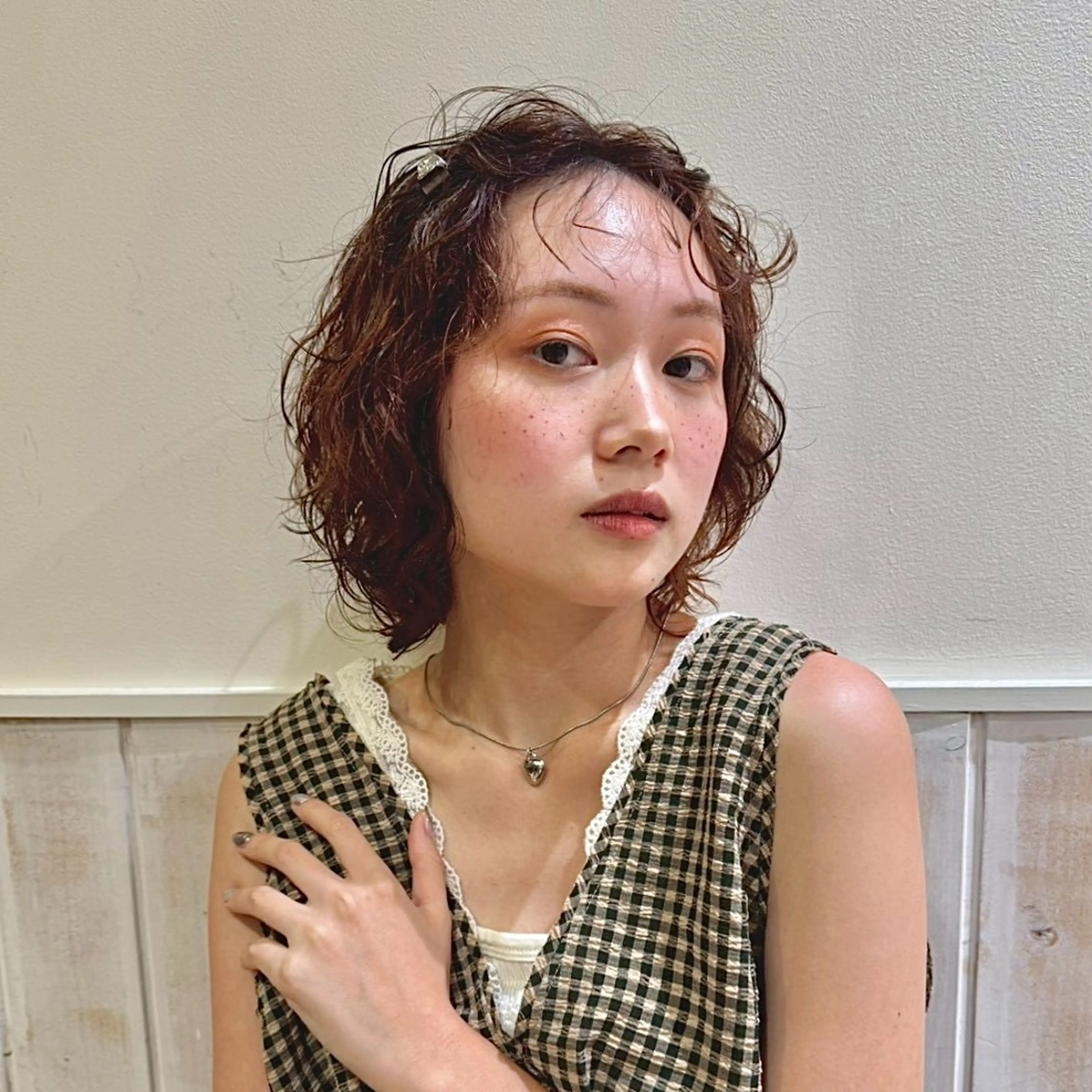 ミディアム パーマ カット トリートメント YUMEKA🩶/ 透明感カラー🥣のヘアスタイル