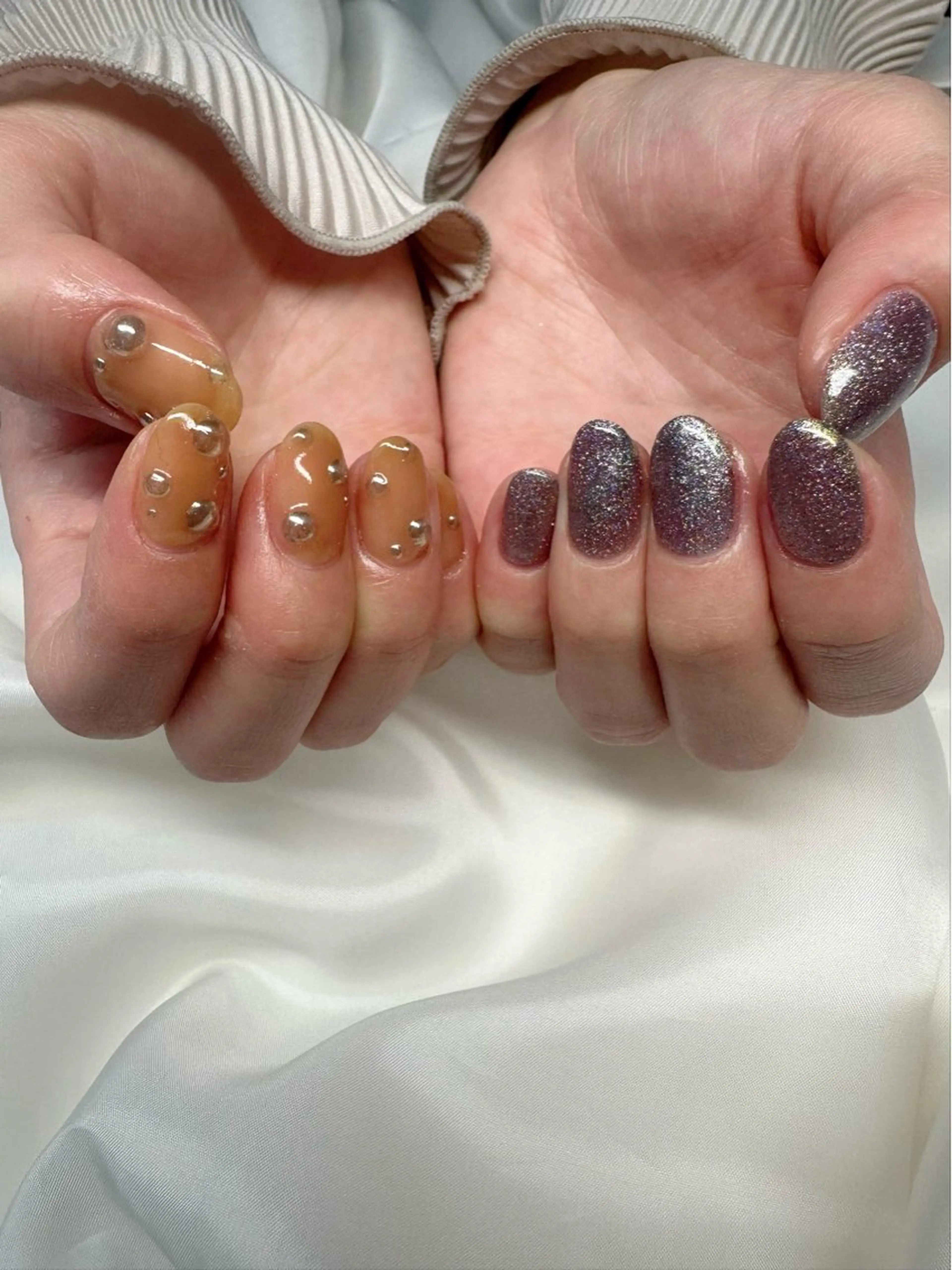 ネイル フラッシュネイル 氷ネイル・うるうるネイル 韓国ネイル ラメ(グリッター) ミラーネイル 🪞KAPE NAIL 🪞のネイルデザイン