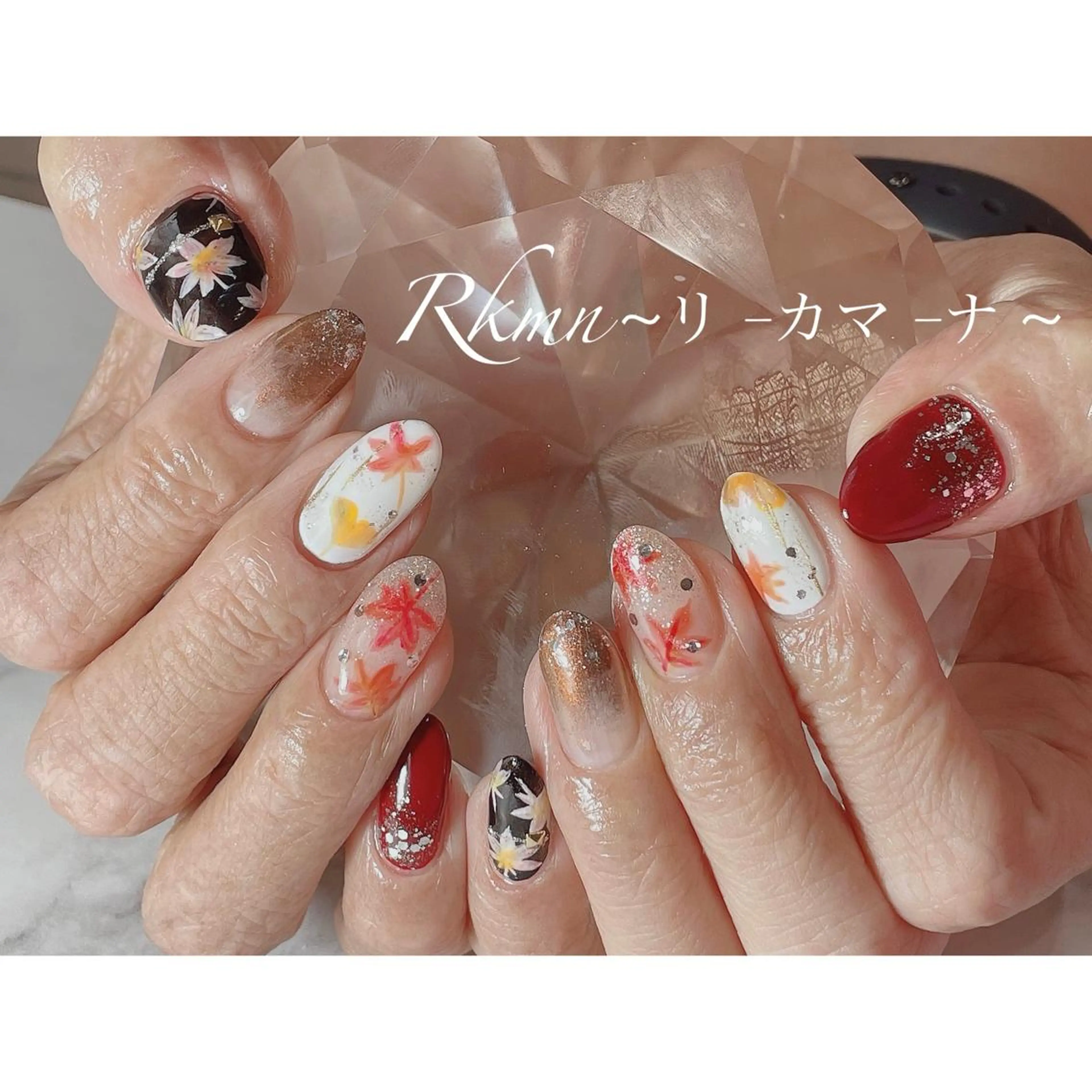 ネイル アートネイル 春ネイル ハンドネイル フットネイル ハンドケア Rkmn ~リ-カマ-ナ~のネイルデザイン