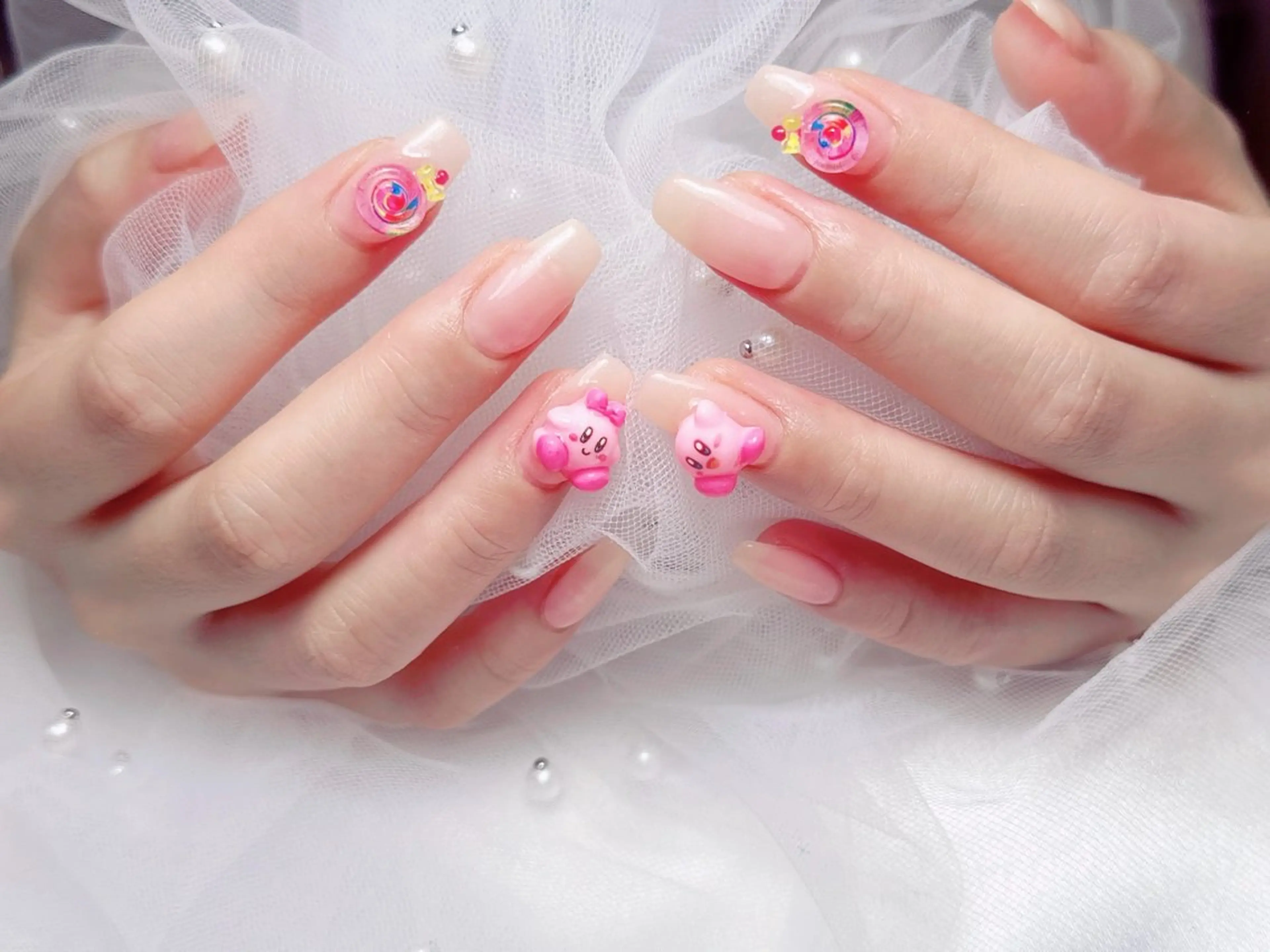 ネイル フレンチネイル ジェルネイル ハート 韓国ネイル マグネットネイル ハンドネイル ネイルサロン lotusのネイルデザイン