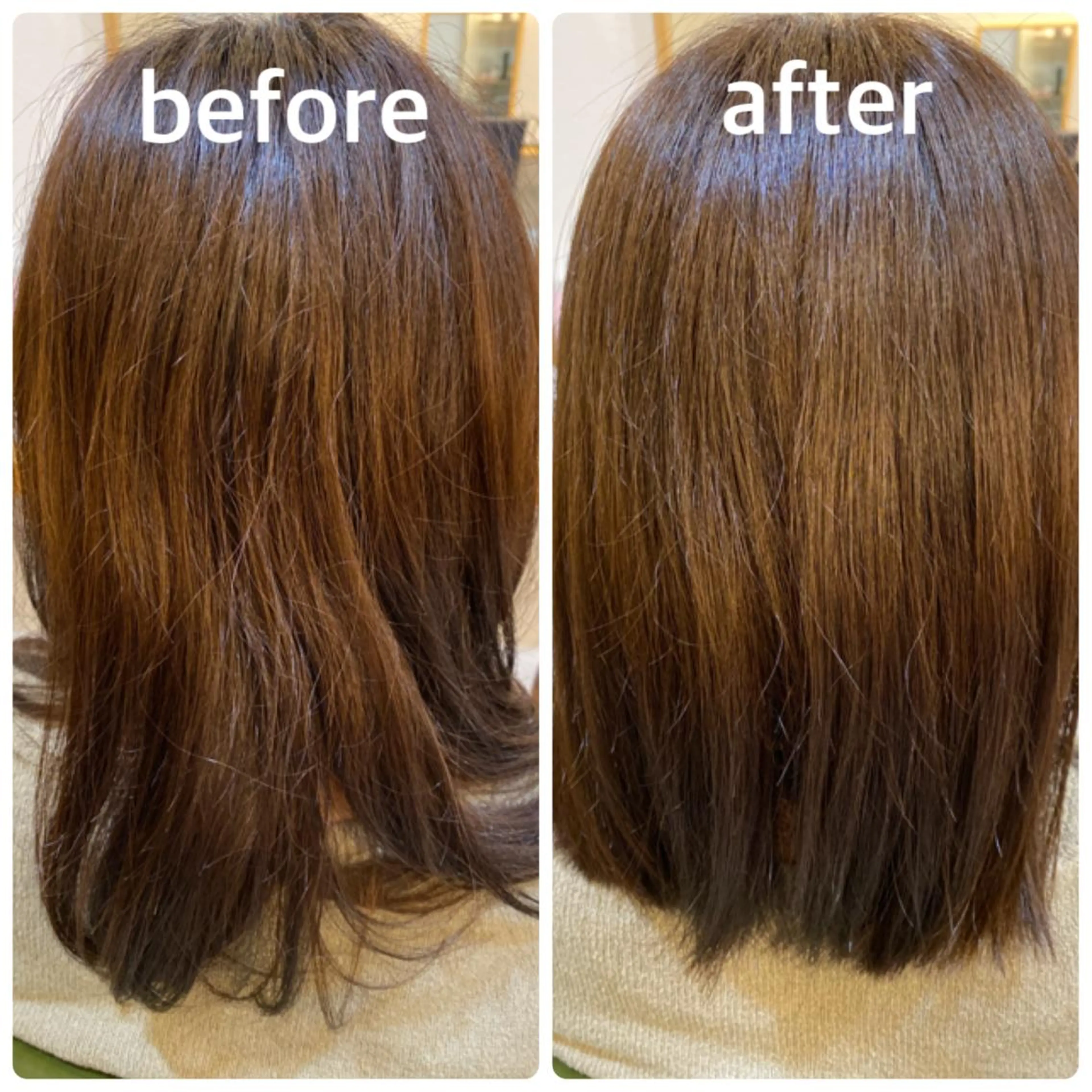 ミディアム カラー カット ヘアカラー トリートメント エイト ウメダのヘアスタイル