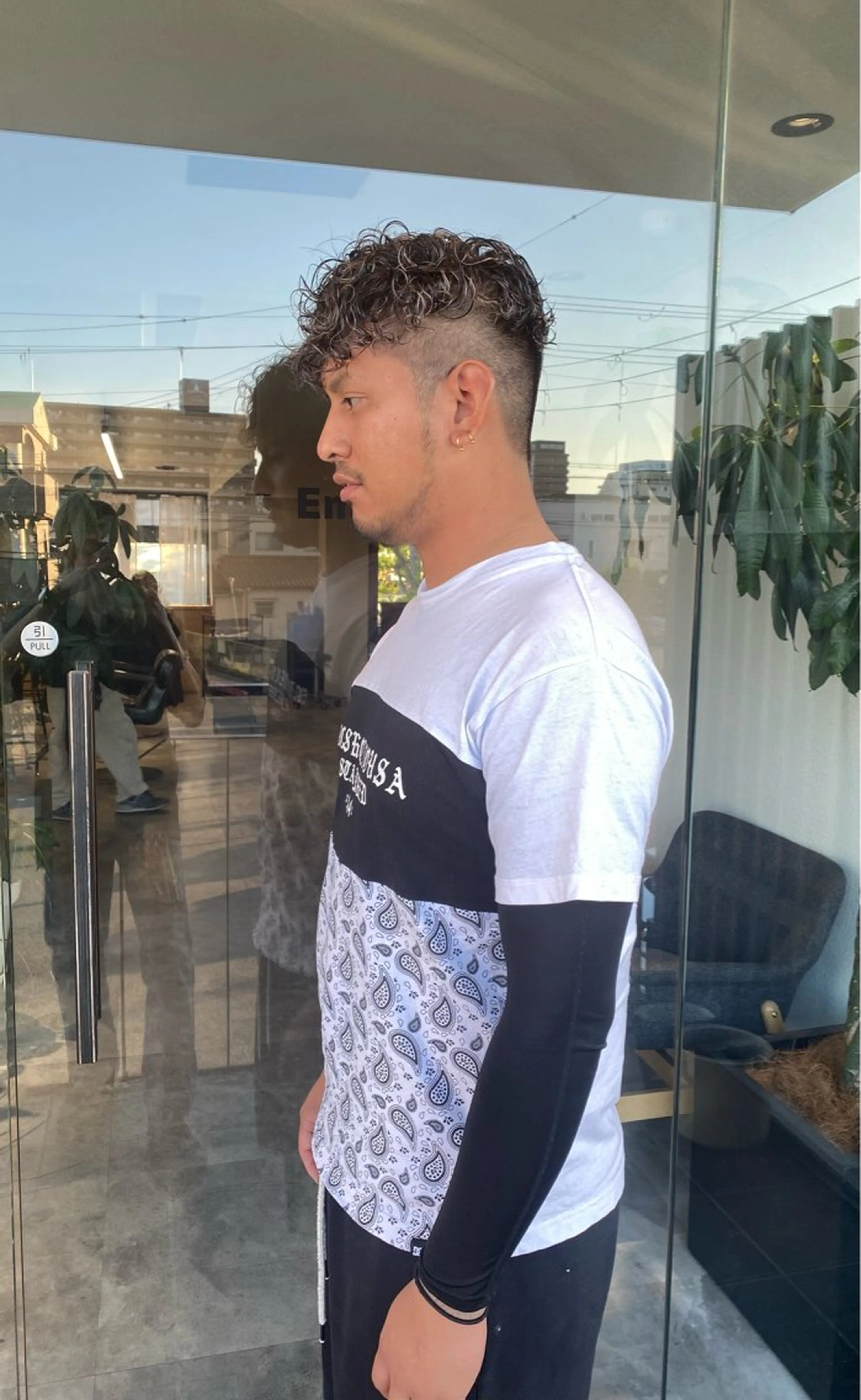 カラー パーマ メンズ メンズメッシュ スペインカール メッシュ カット ヘアカラー トリートメント Emitas.柳通り店所属・山﨑 大暉【ダブルカラー】のヘアスタイル