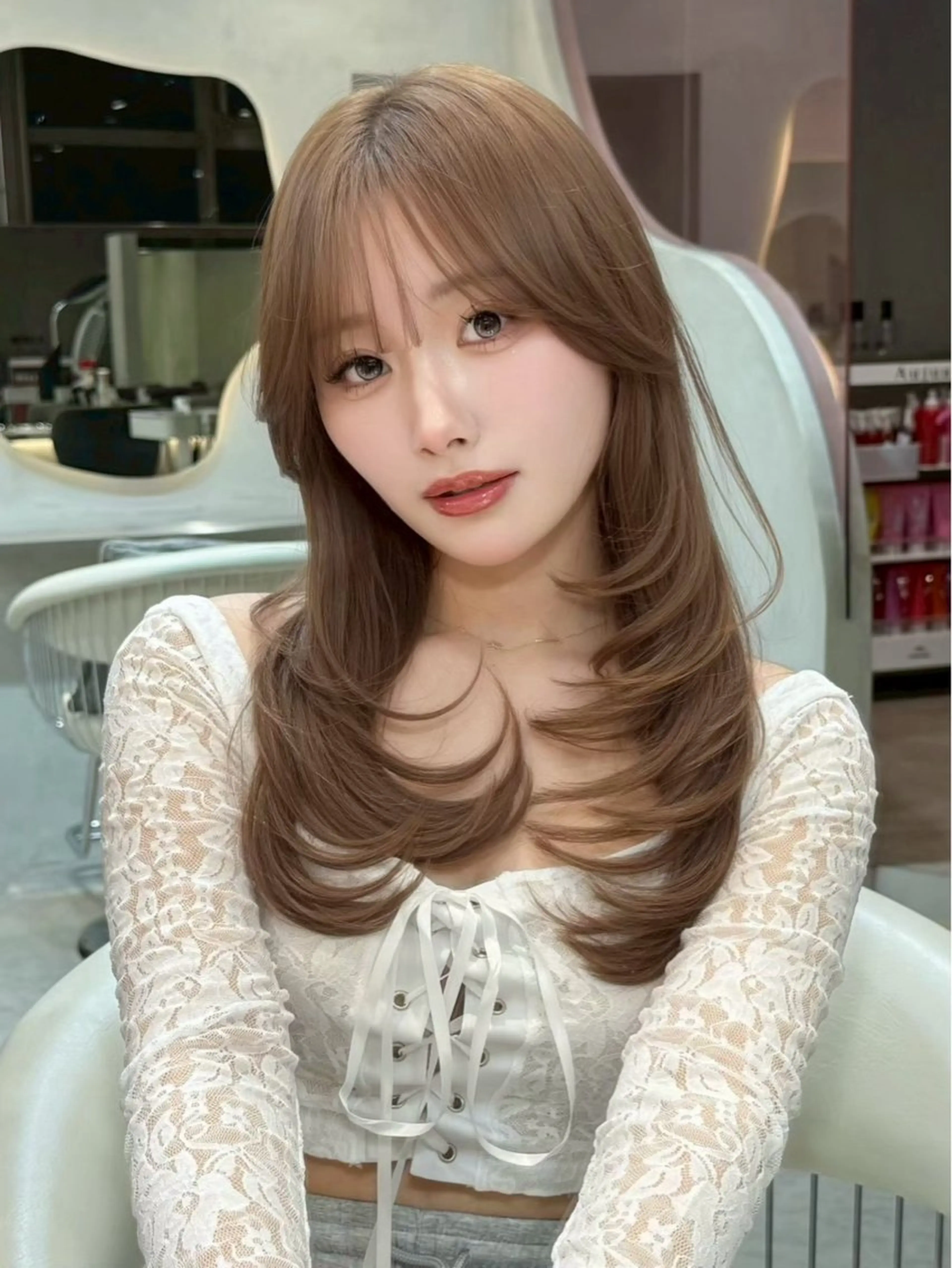 ロング カラー ヘアアレンジ ブリーチ 透明感カラー 髪質改善 カット ヘアカラー 縮毛矯正 トリートメント 美髪縮毛矯正/ 透明感カラー吉田光佑のヘアスタイル