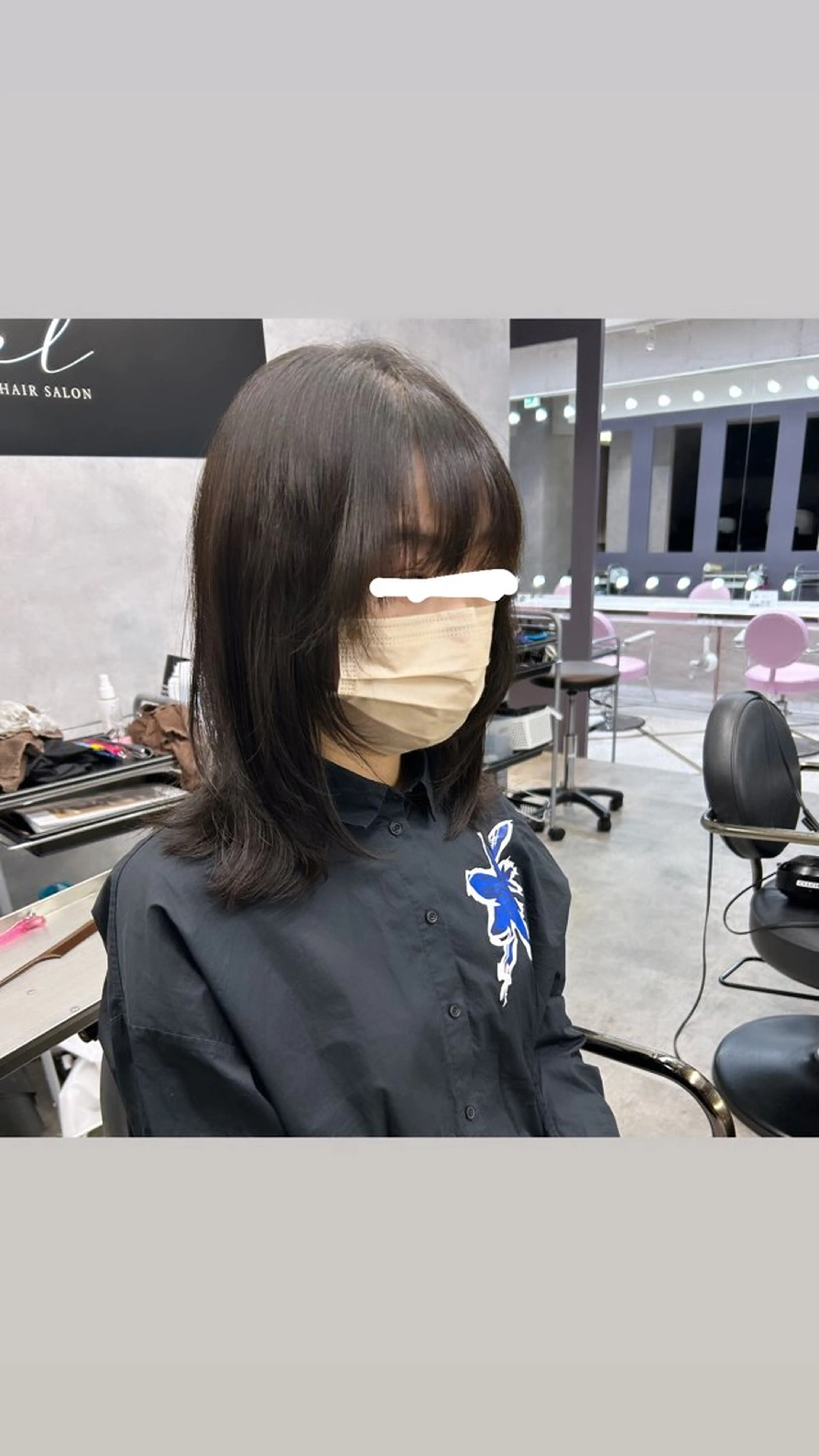 ミディアム ウルフカット 縮毛矯正・髪質改善 特化 出納 直起のヘアスタイル