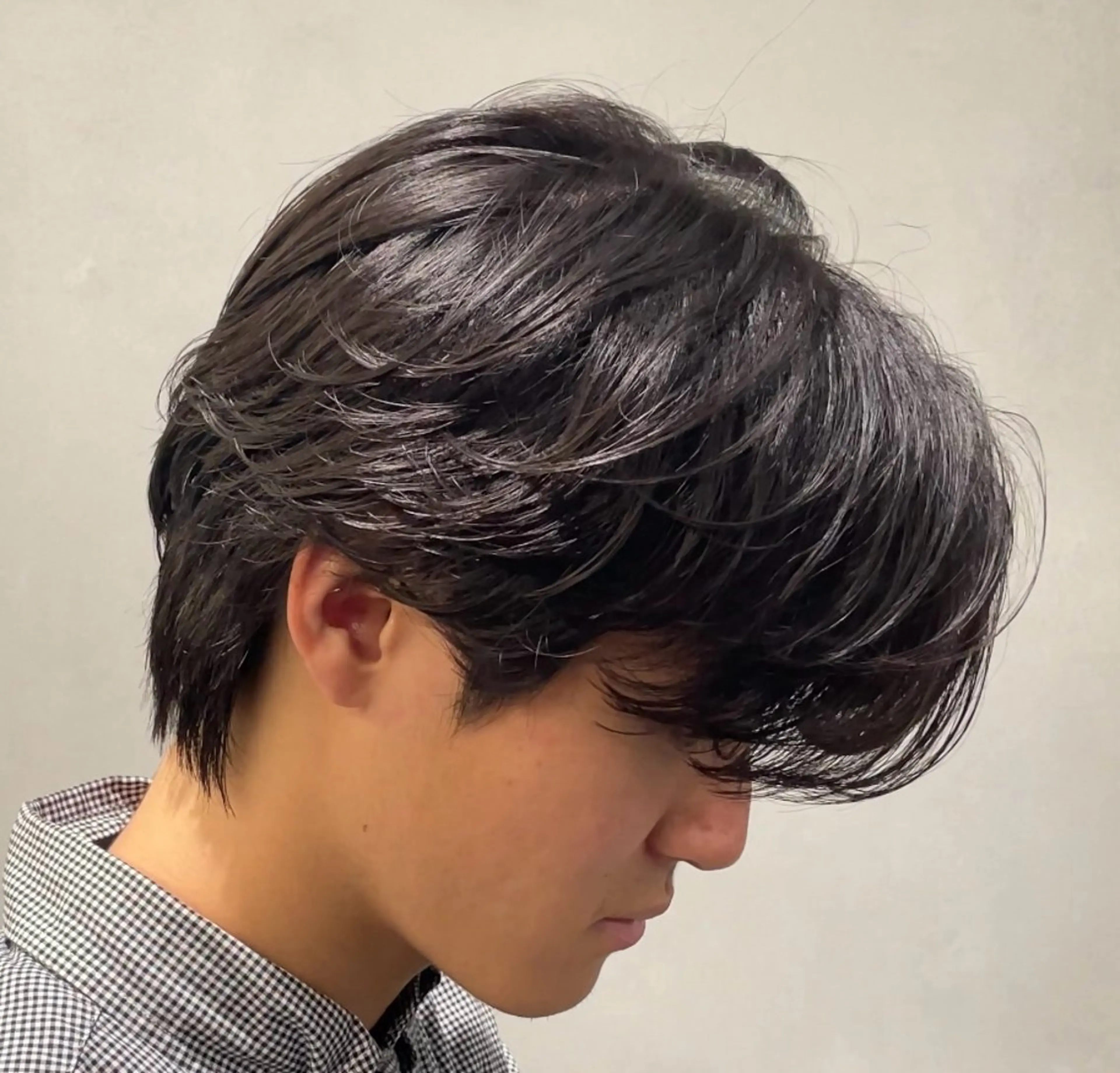 ミディアム パーマ ヘアアレンジ メンズ カット パーマ fifth 石川 凪のヘアスタイル