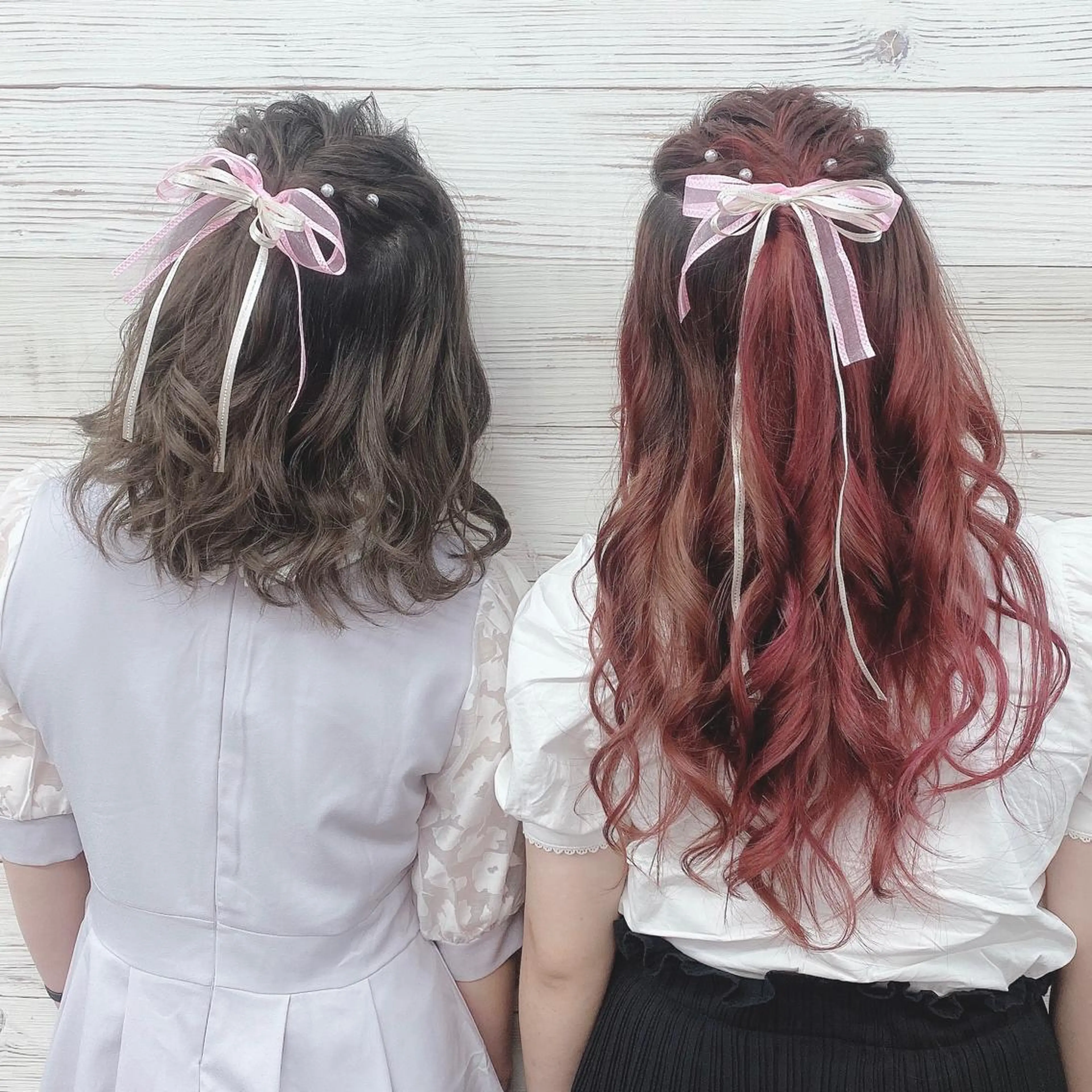 セミロング カラー ヘアアレンジ アイブロウ ショートボブ 編み込みエクステ シールエクステ セミロングパーマ バレイヤージュ LAVENDIA 初音のヘアスタイル