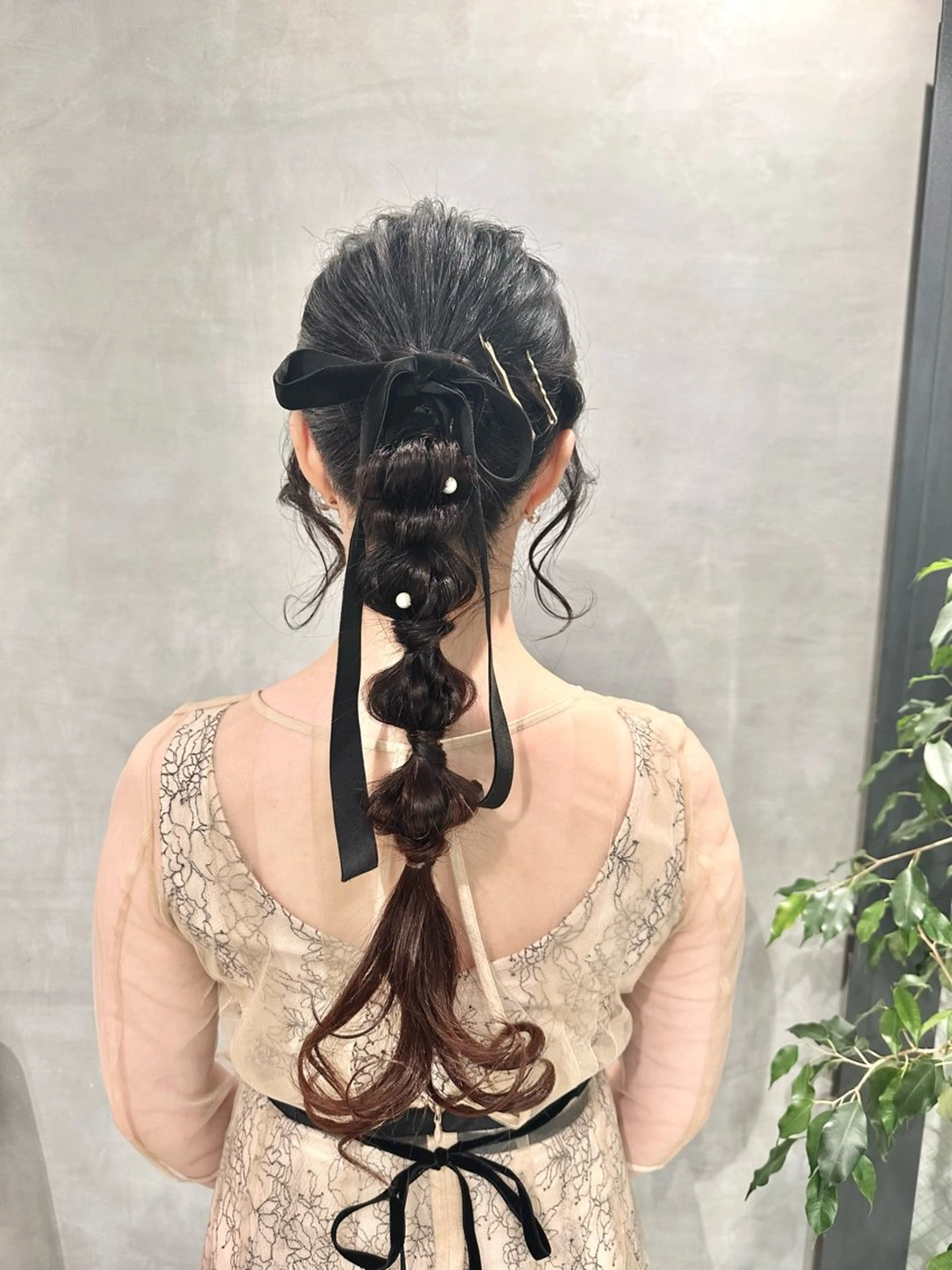 ロング ヘアアレンジ 銀座レイヤーカット ×シースルー前髪のヘアスタイル