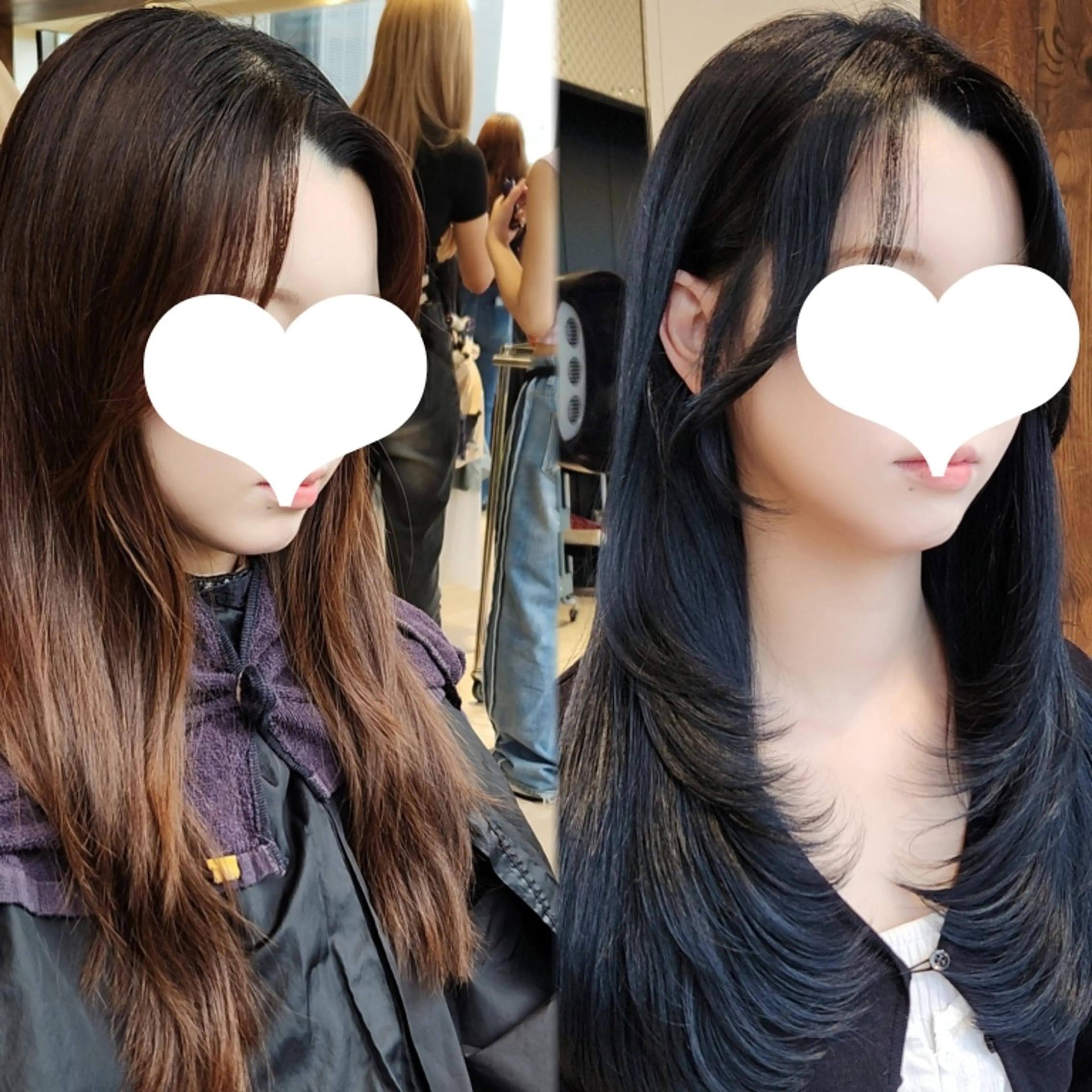 ロング くびれヘア 顔周りカット 韓国風ヘア レイヤーカット 小顔カット ヘアカラー トリートメント Nanako。/韓国 ハッシュカットのヘアスタイル