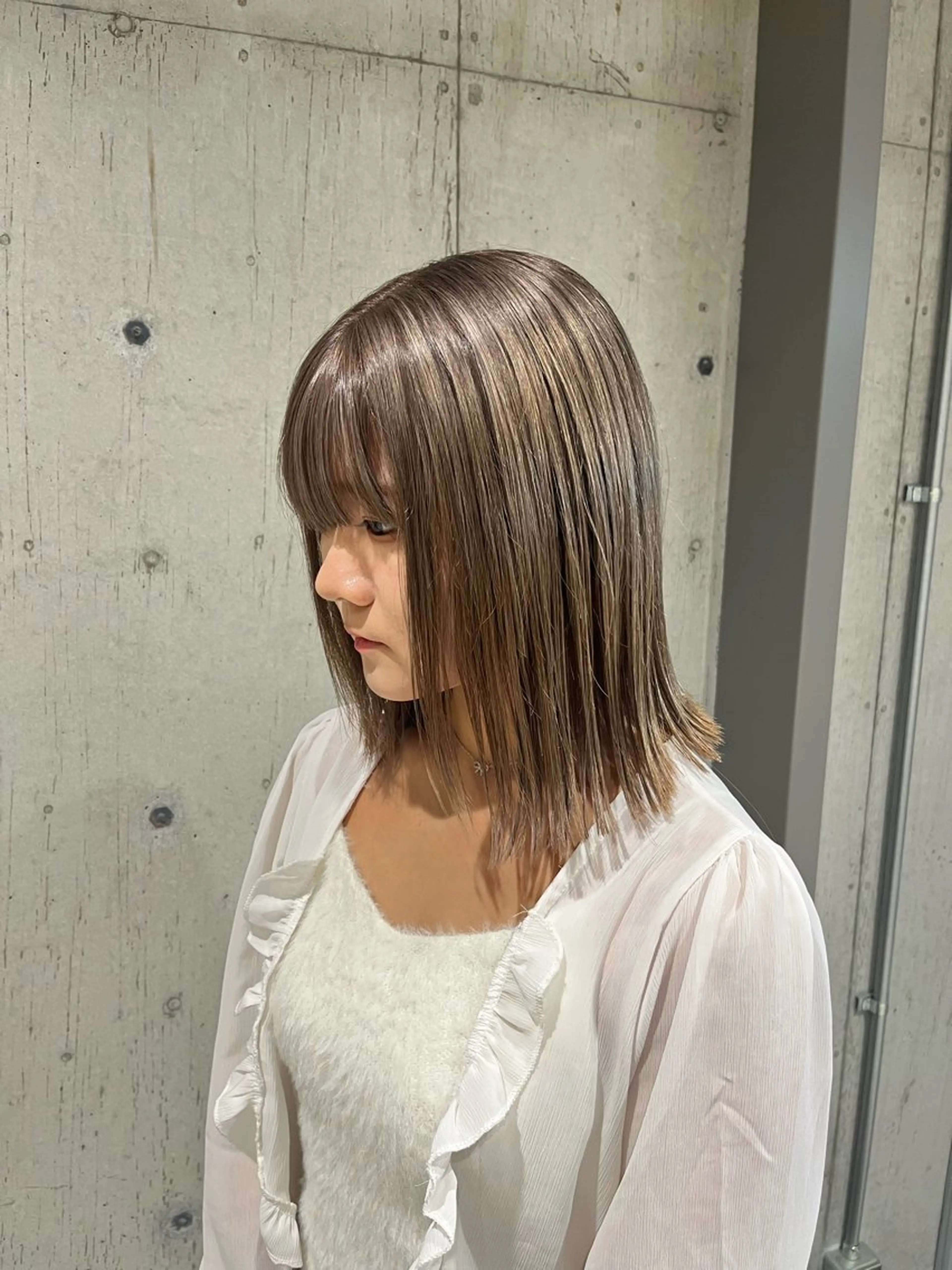 ミディアム カラー ヘアアレンジ カット ヘアカラー トリートメント ボブ×艶カラー 特化・リクト💥のヘアスタイル