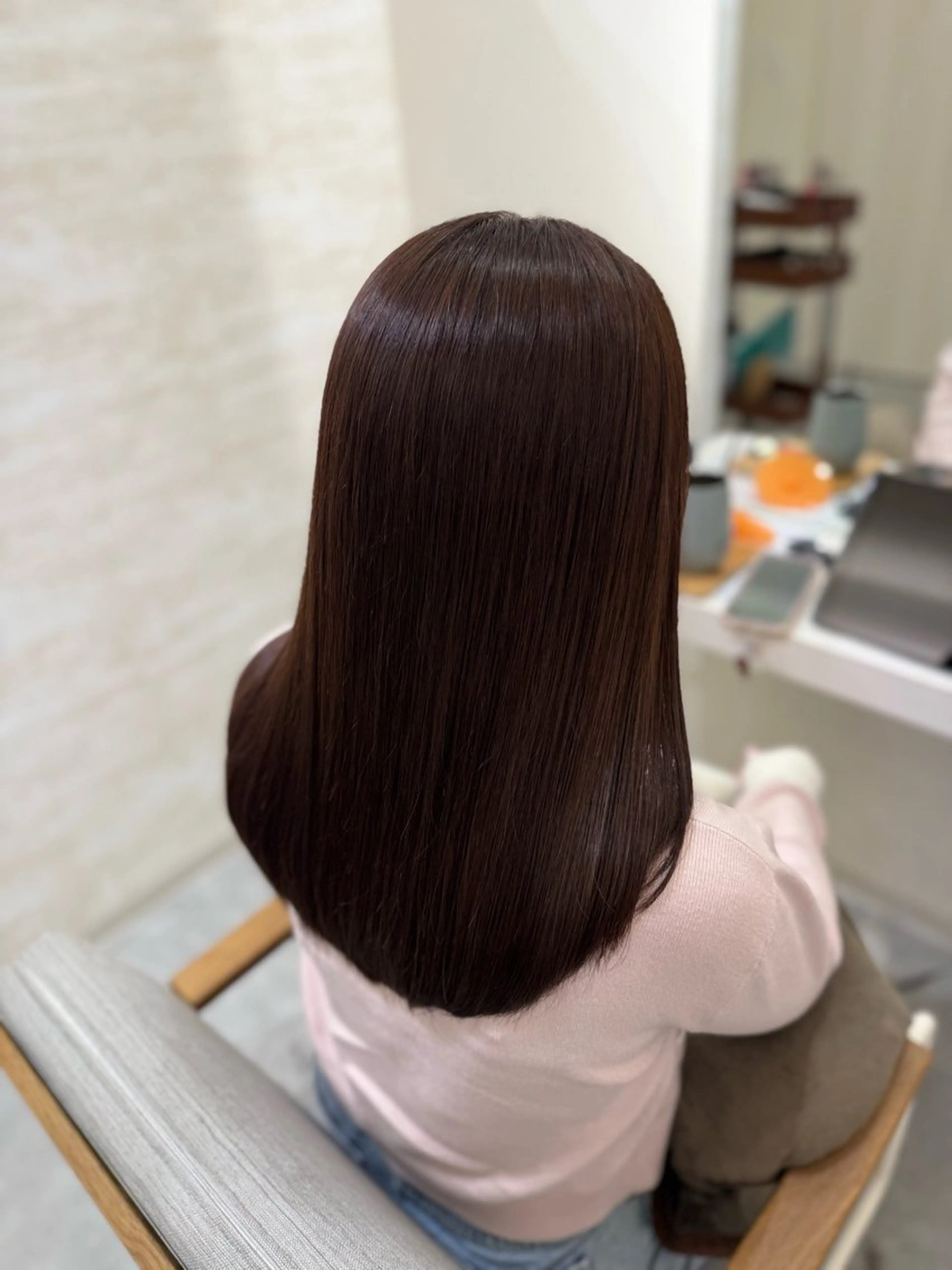 セミロング カラー カット ヘアカラー トリートメント 髪質改善&艶感カラー 🪄岡井美結のヘアスタイル