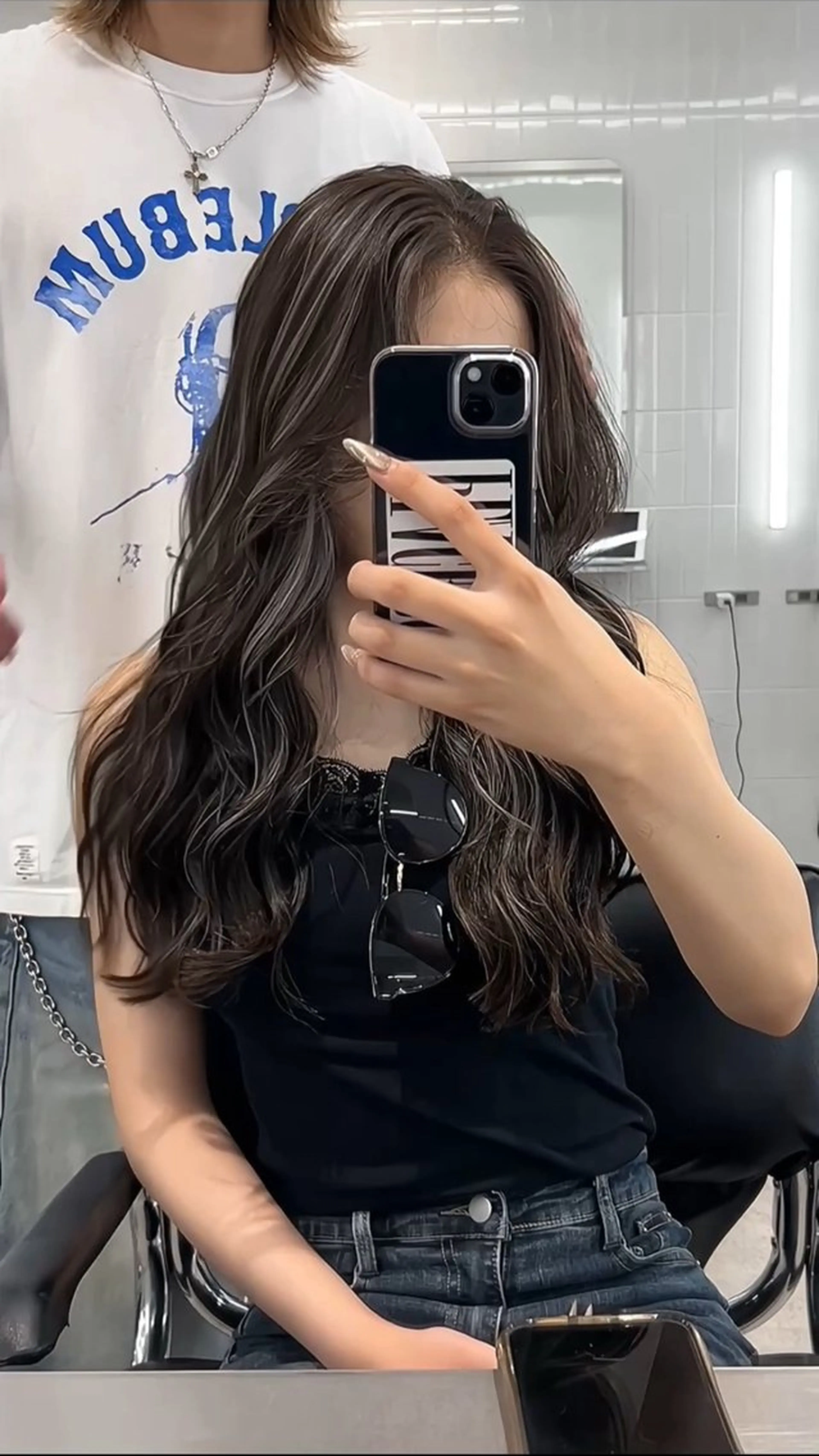 ロング カラー ハイライトカラー ハイライト ヘアカラー ✨レイヤーカット 海外ヘア/原宿✨のヘアスタイル