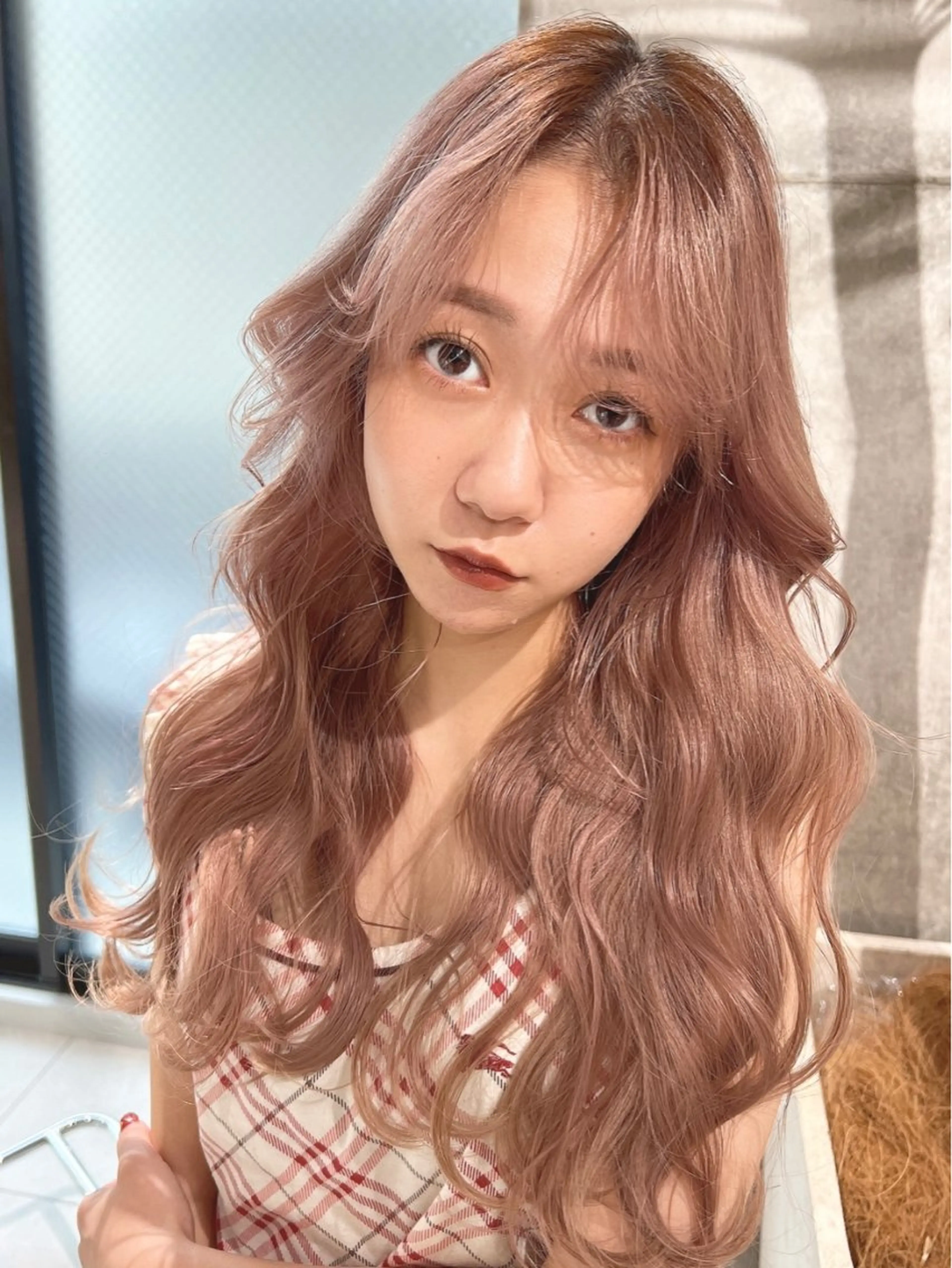 ロング カット ヘアカラー トリートメント 顔周り🇰🇷韓国 レイヤー/モエのヘアスタイル