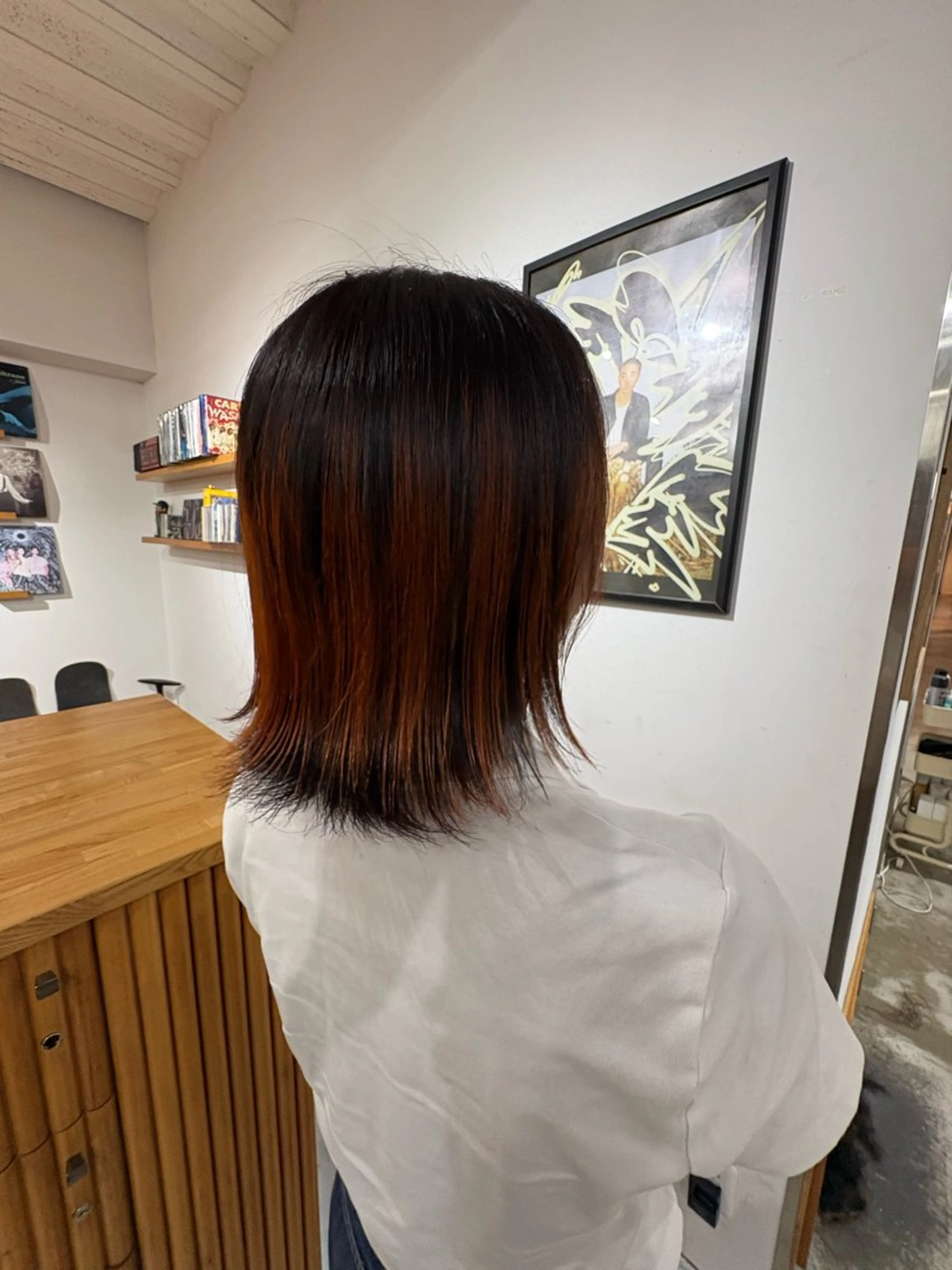 ミディアム カット ヘアカラー ノハナ💜北谷 BY MY SIDEのヘアスタイル