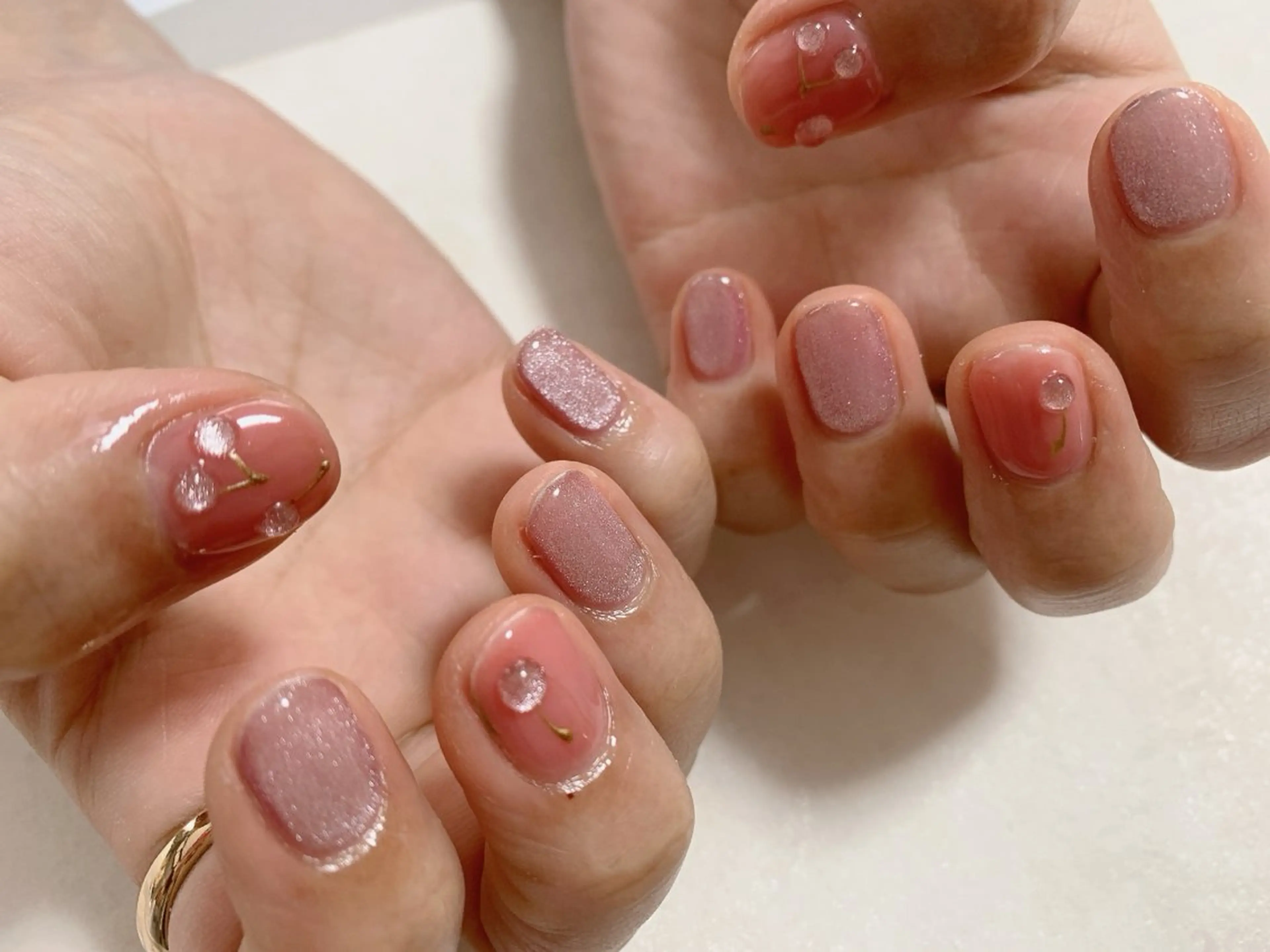 ネイル ジェルネイル マグネットネイル メンズネイル パラジェル 春ネイル kiki nail たまプラーザのネイルデザイン