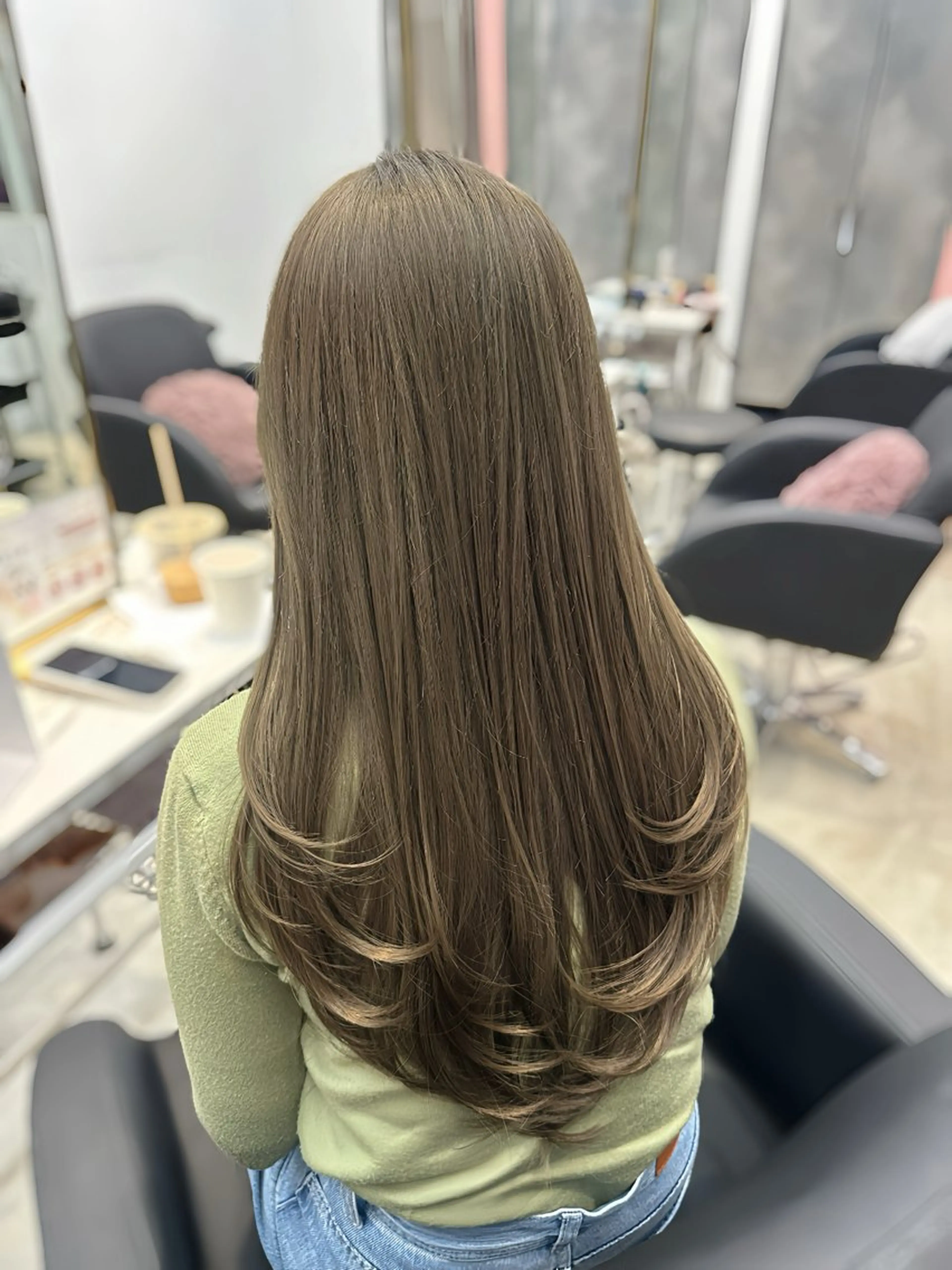 ロング カラー 顔周り似合わせ・巻け るレイヤー水谷航大のヘアスタイル