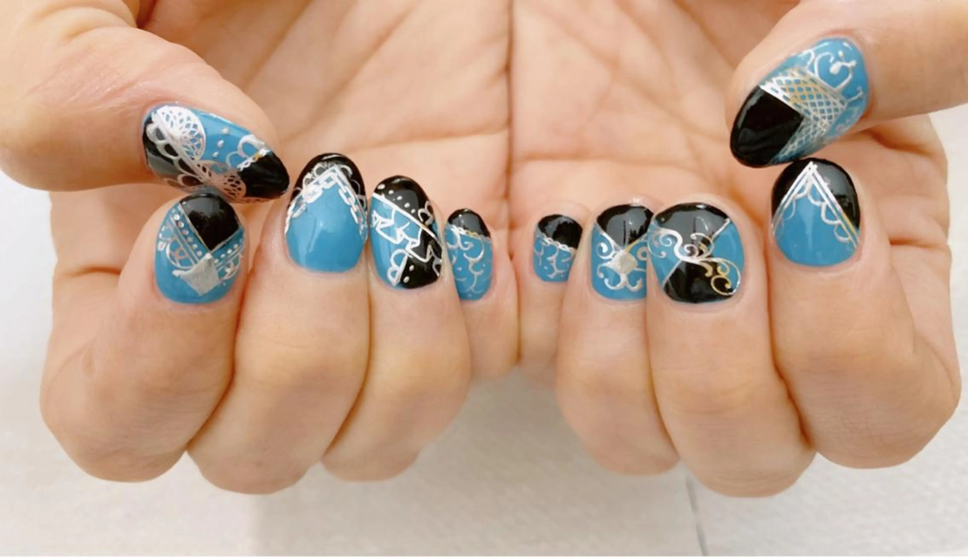 ネイル ブルー ハンドネイル ハンドケア u sのネイルデザイン