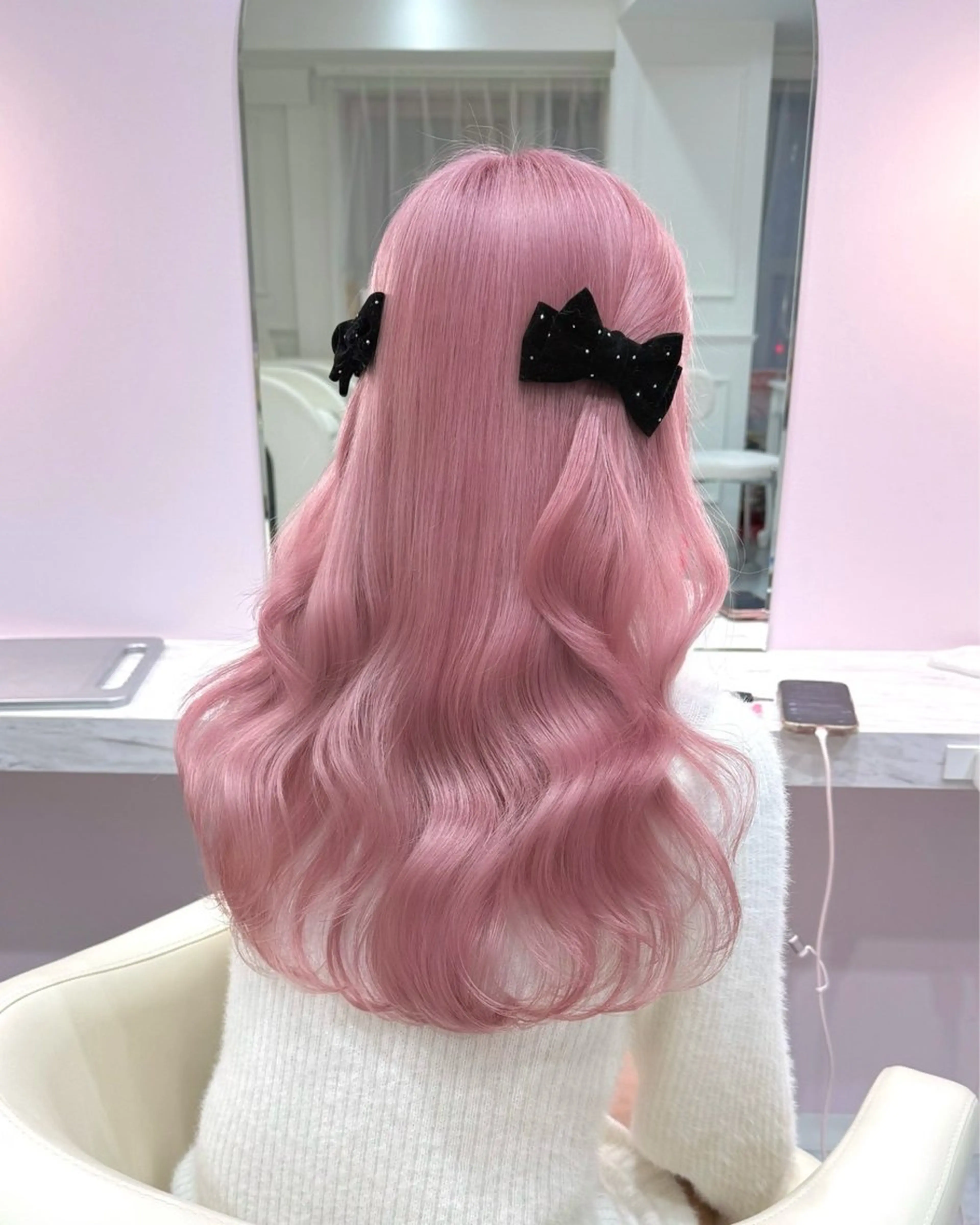 ロング カラー ブリーチ 透明感カラー ハイトーンカラー ラベンダーカラー ラベンダーピンク ヘアカラー ハイトーンカラー💞 くるみ🎀のヘアスタイル
