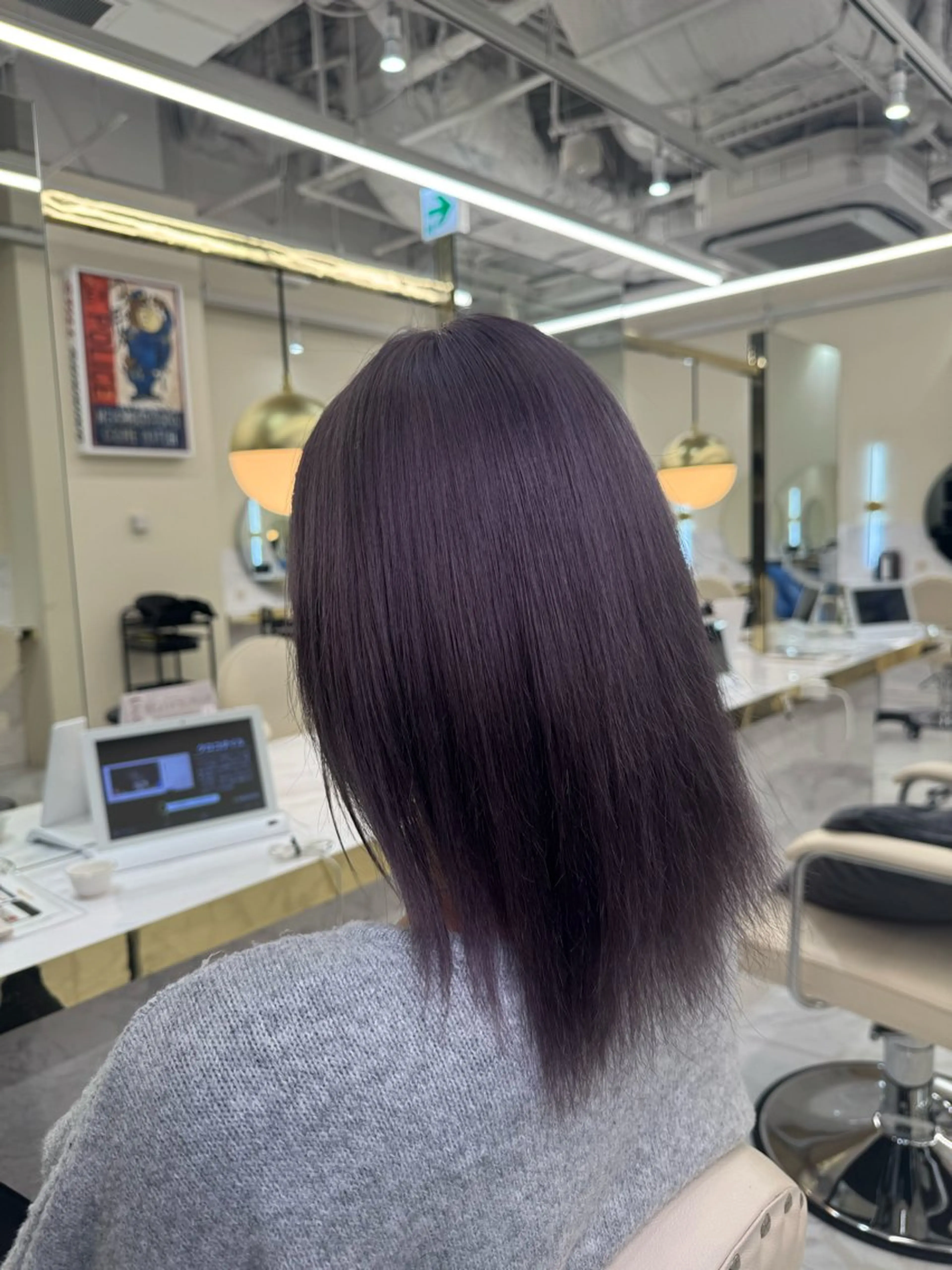 ミディアム カラー ヘアカラー ワンホン×髪質改善 つのーか🩶‪🫧のヘアスタイル